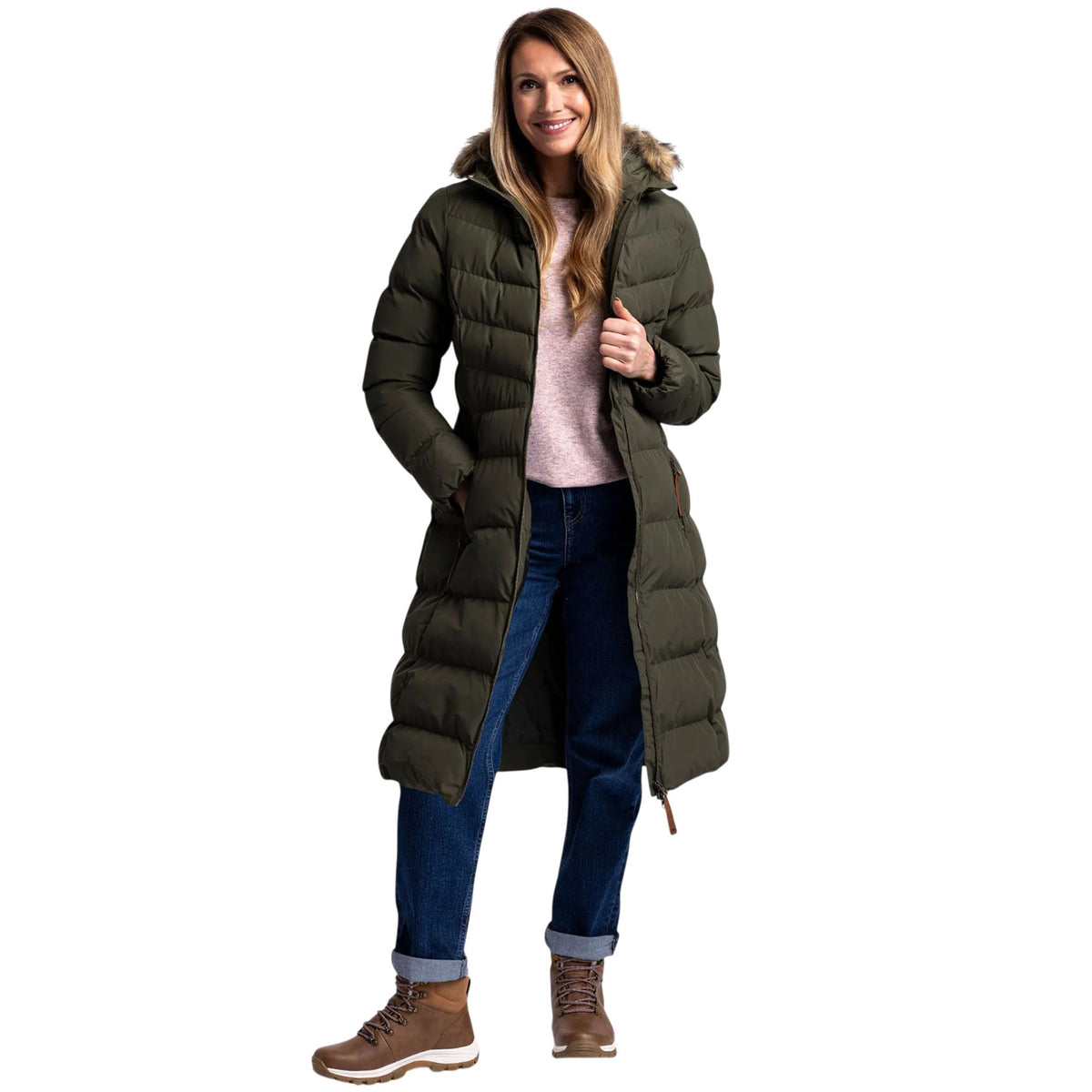 Women's Audrey X Long Padded Jacket | Faux Fur Hooded Coat | ColdHeat