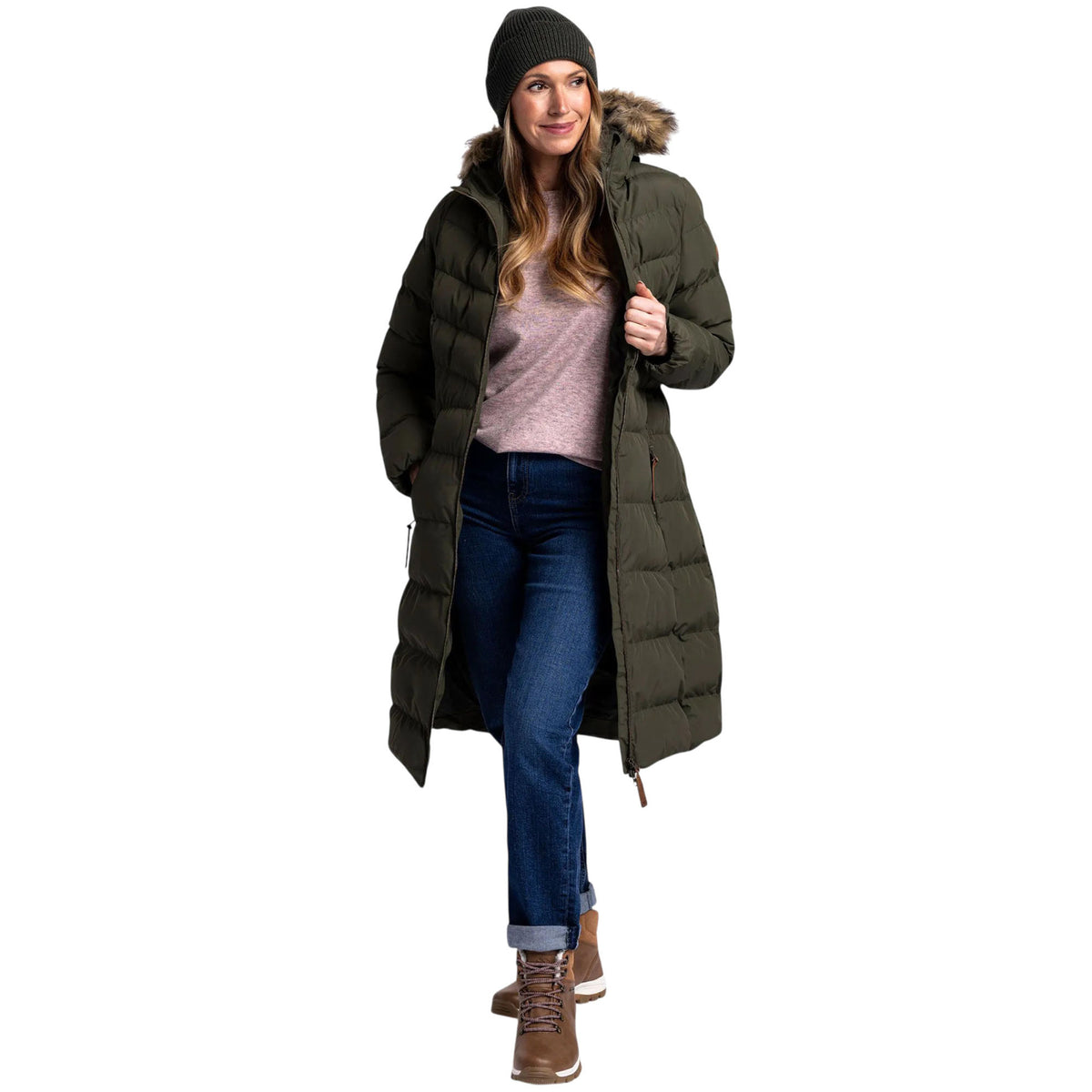 Women's Audrey X Long Padded Jacket | Faux Fur Hooded Coat | ColdHeat