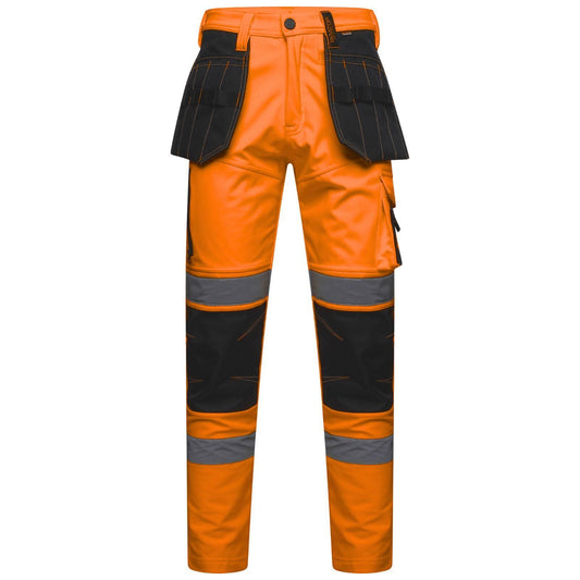 Mens Hi Vis Softshell Waterproof Cargo Trousers