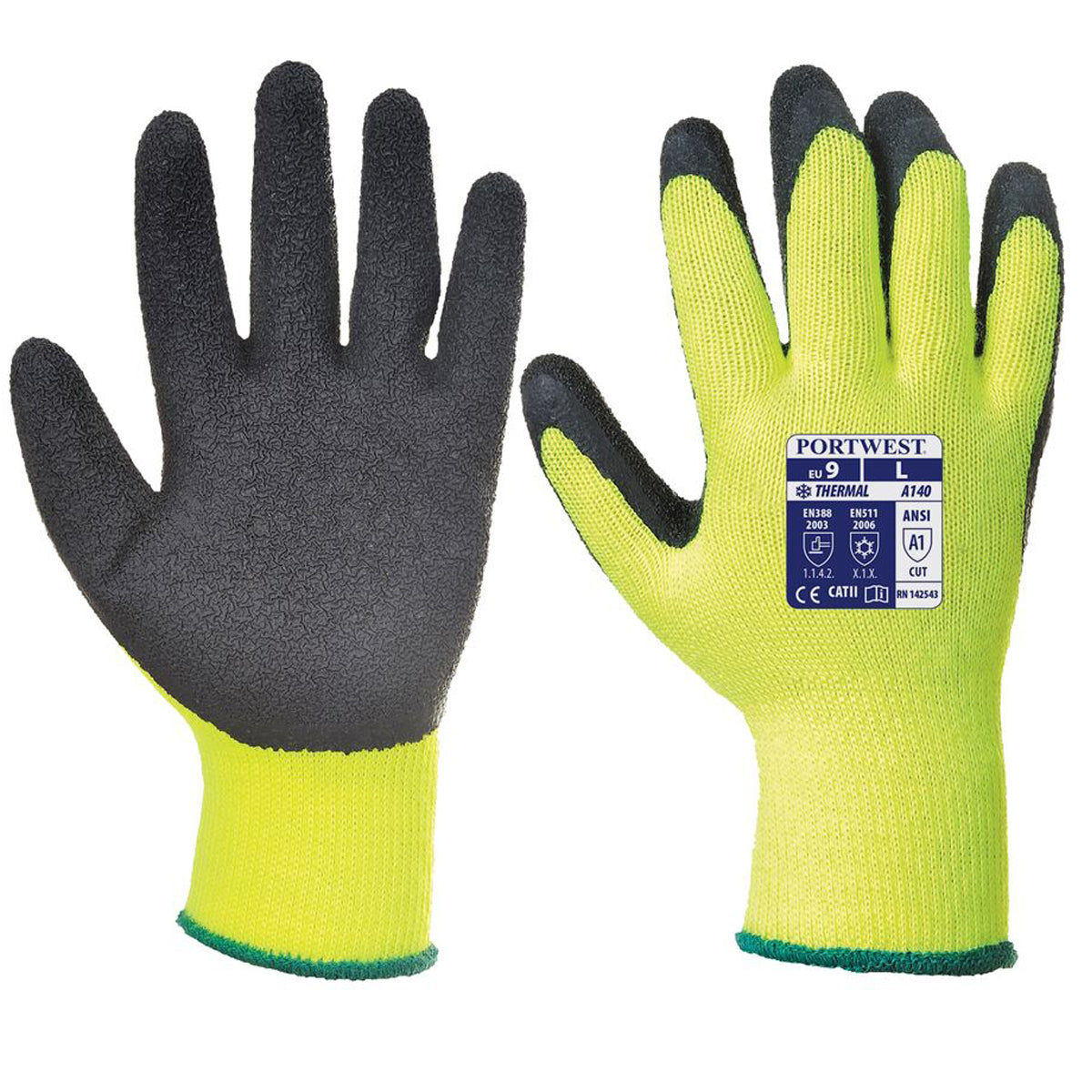 Portwest A140 Latex Thermal Grip Glove - 12 PACK