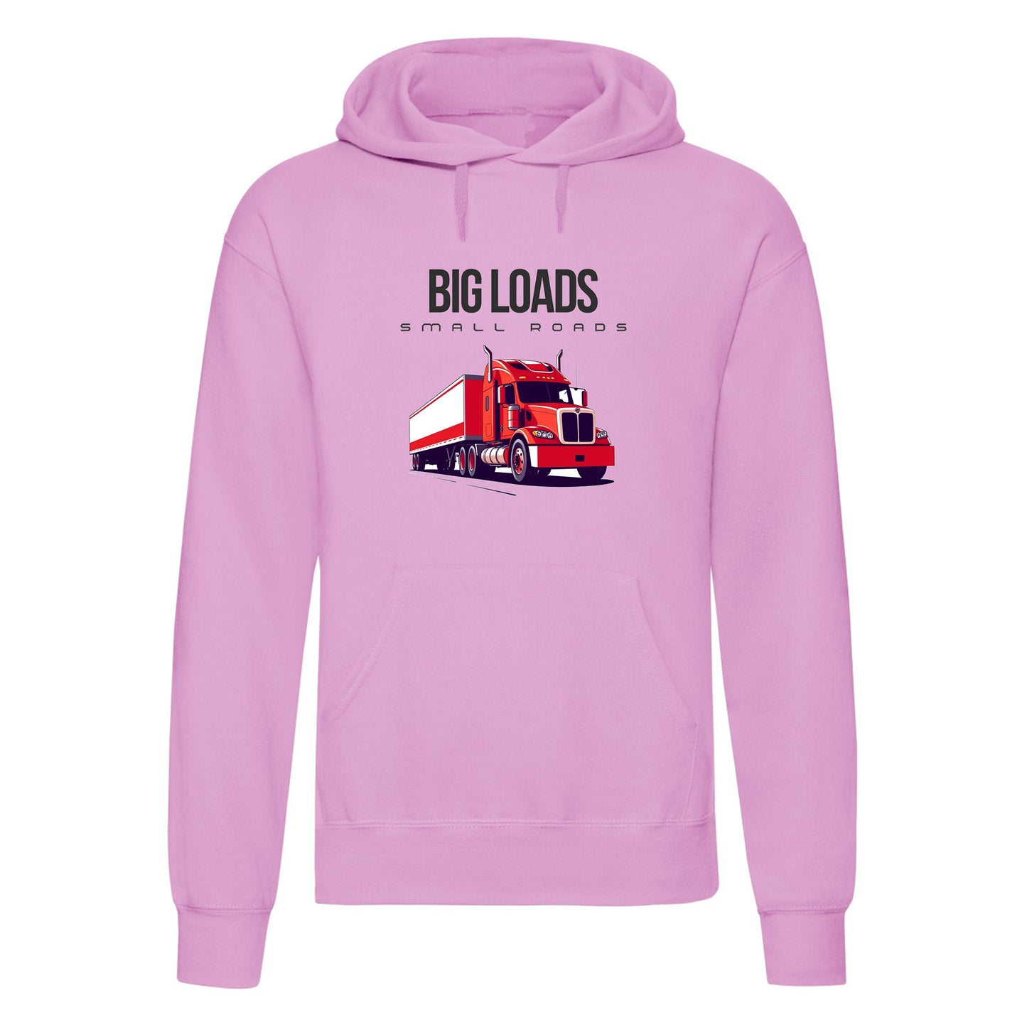 Adults "Big Loads on Small Roads" Truck Printed Pullover Hoodie