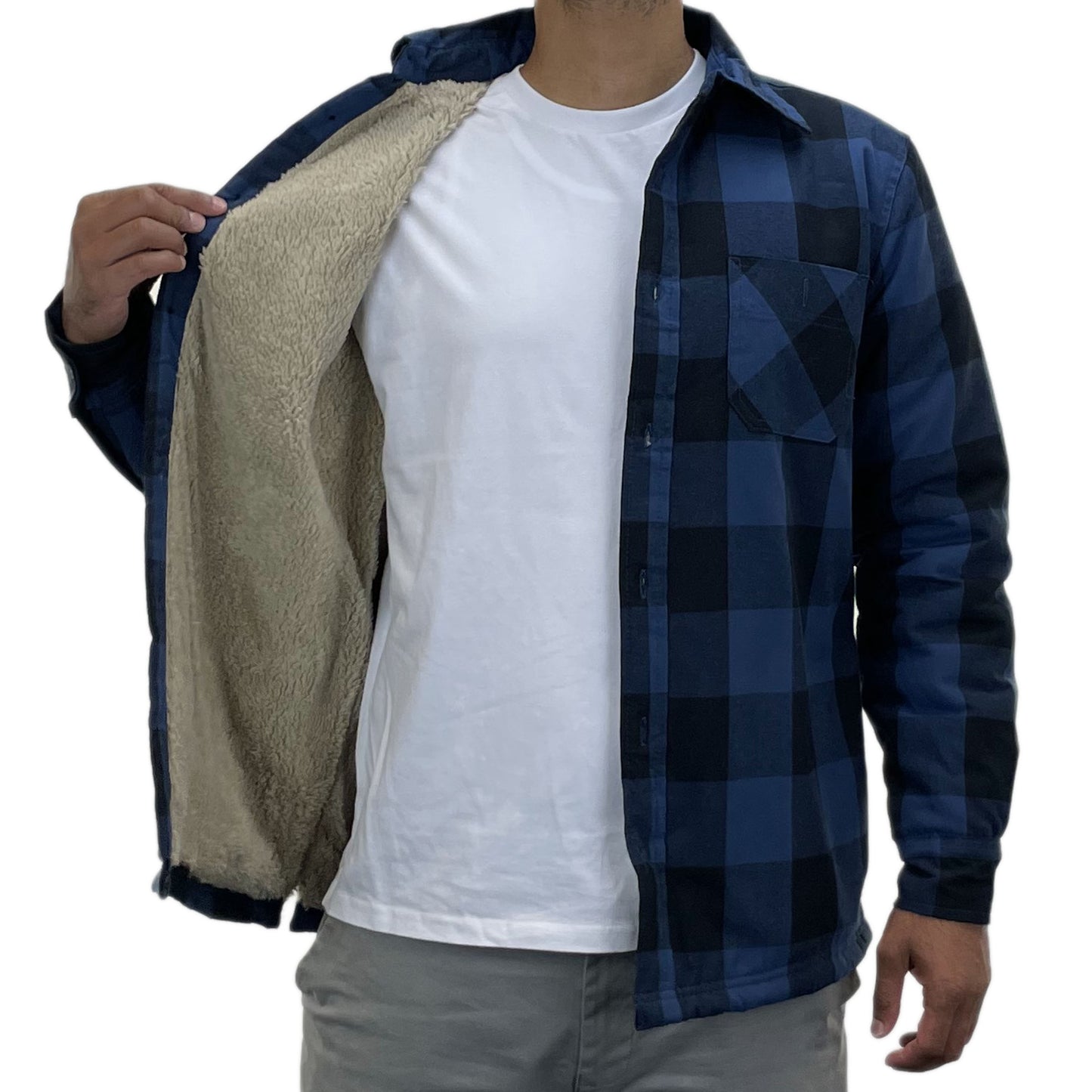 Mens Collared Button Up Lumberjack Work Shirt