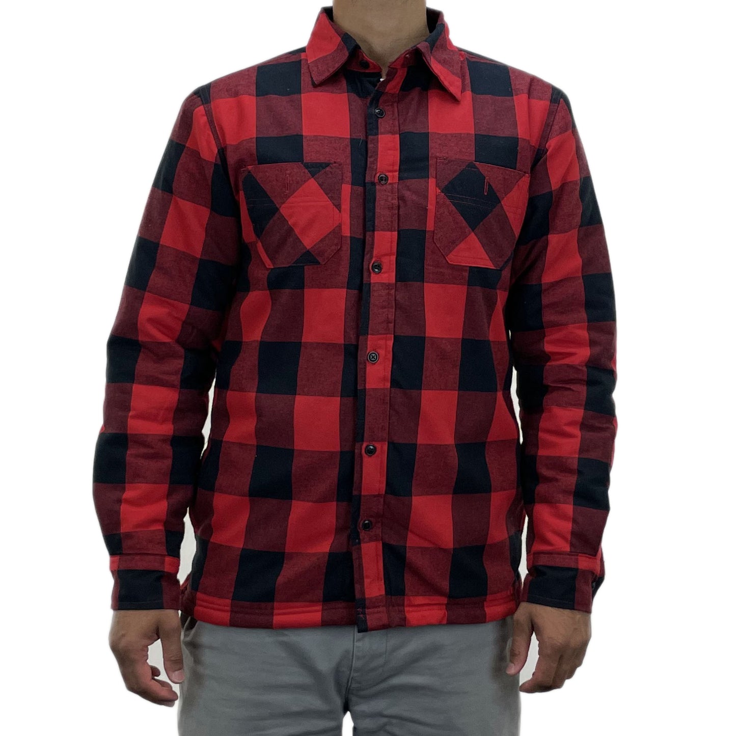 Mens Collared Button Up Lumberjack Work Shirt