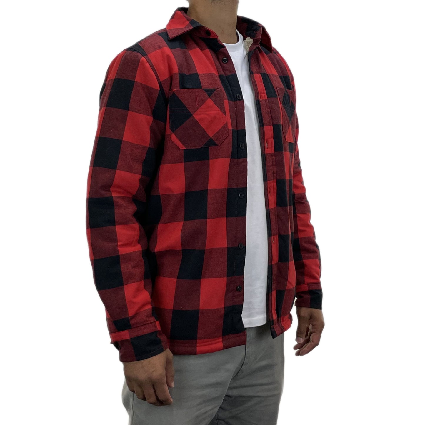 Mens Collared Button Up Lumberjack Work Shirt