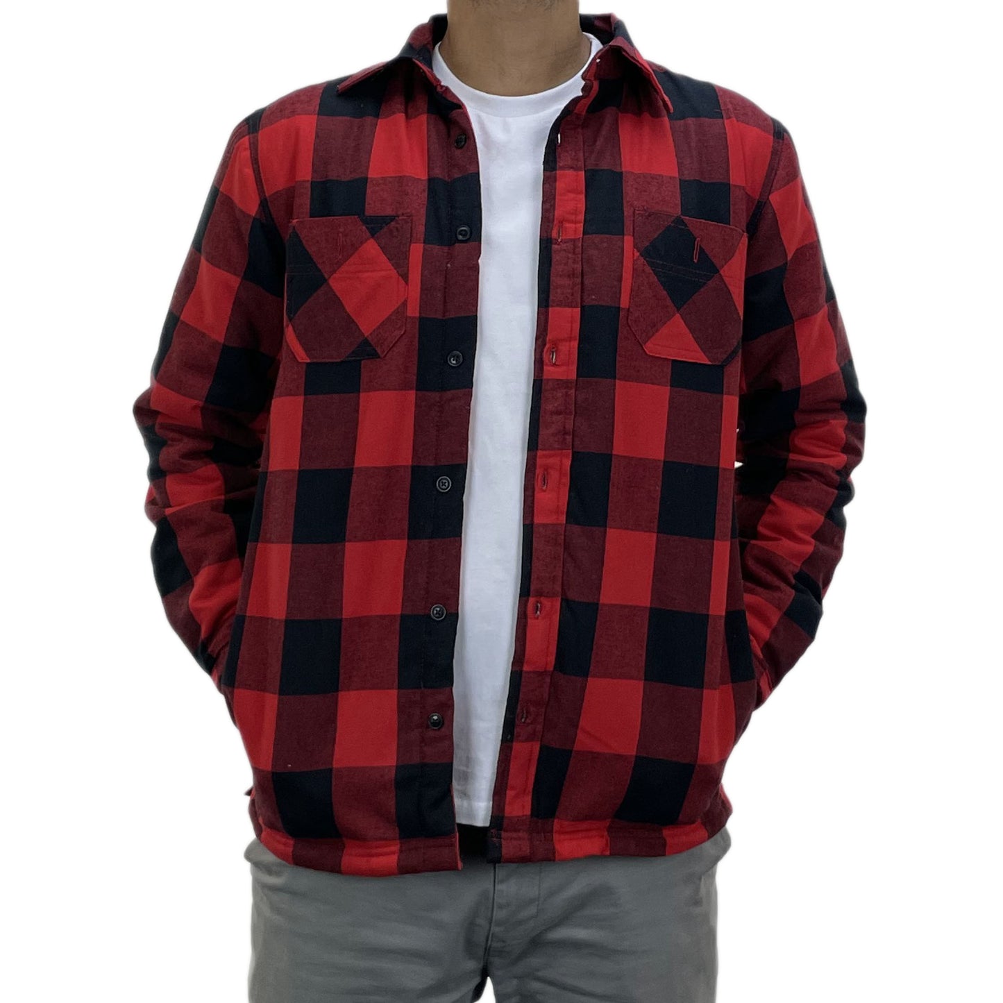 Mens Collared Button Up Lumberjack Work Shirt