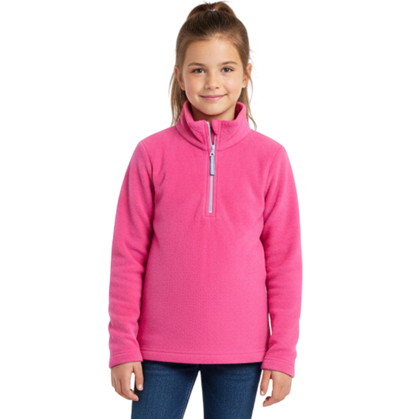 Kids Unisex Fleece Top – 1/4 Zip High Neck Pullover Sweatshirt