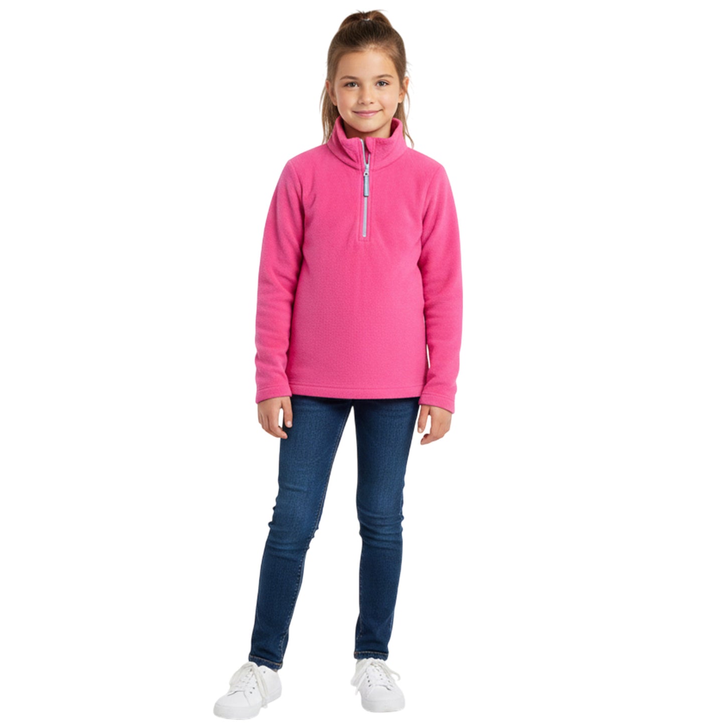 Kids Unisex Fleece Top – 1/4 Zip High Neck Pullover Sweatshirt
