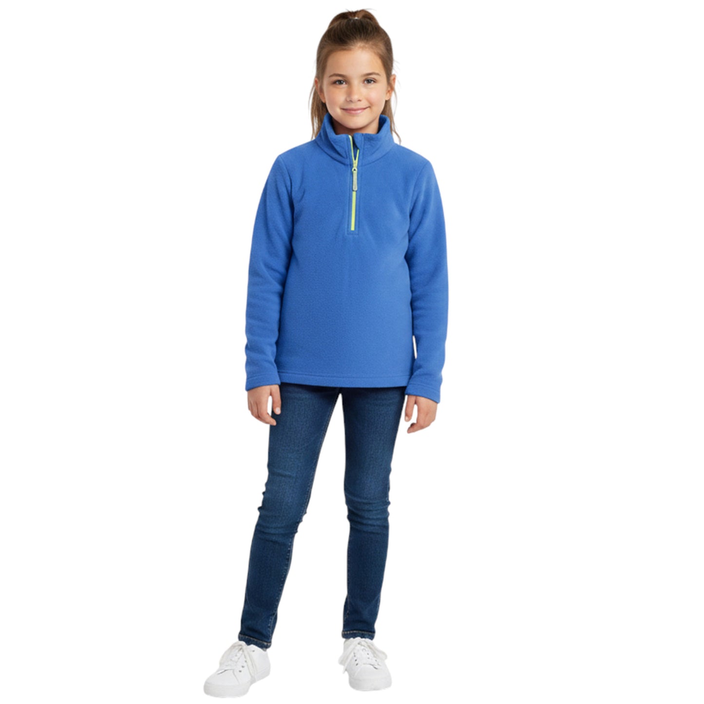 Kids Unisex Fleece Top – 1/4 Zip High Neck Pullover Sweatshirt
