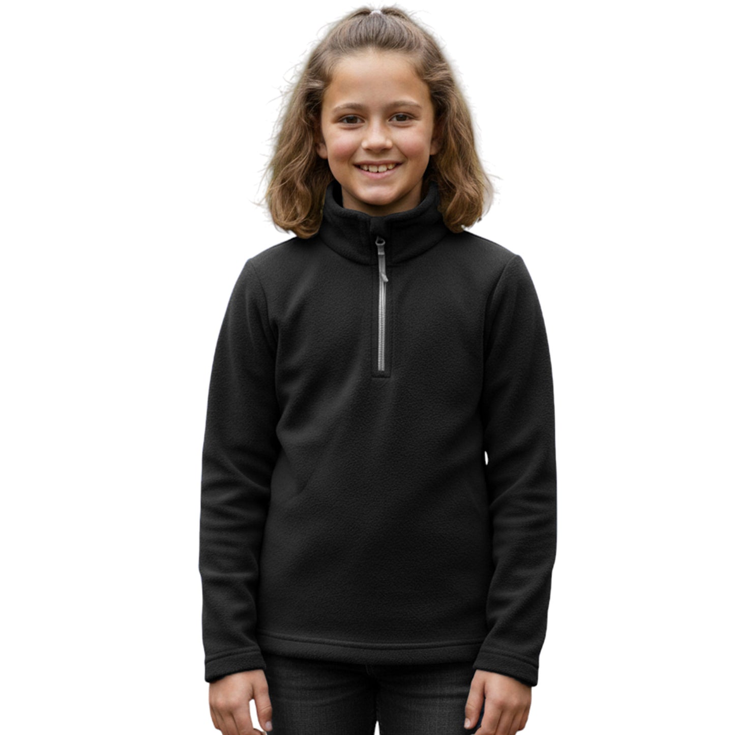 Kids Unisex Fleece Top – 1/4 Zip High Neck Pullover Sweatshirt