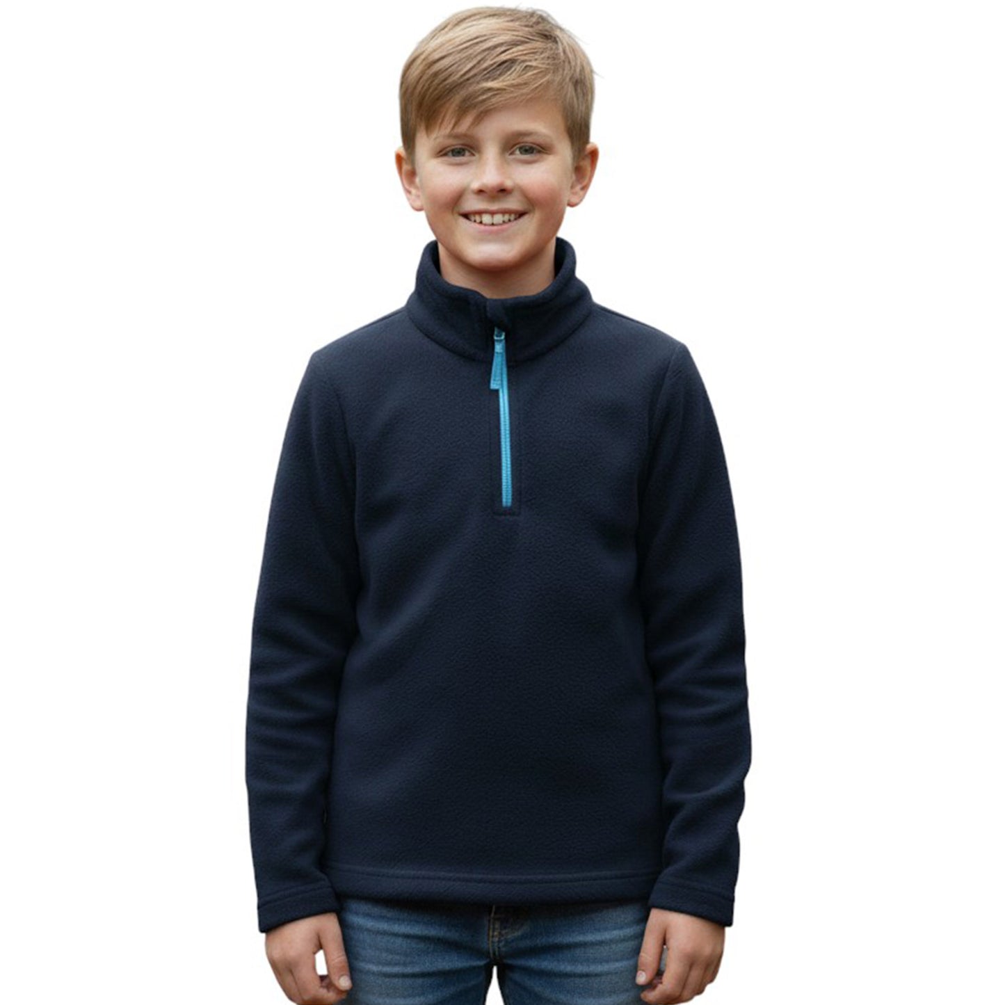 Kids Unisex Fleece Top – 1/4 Zip High Neck Pullover Sweatshirt