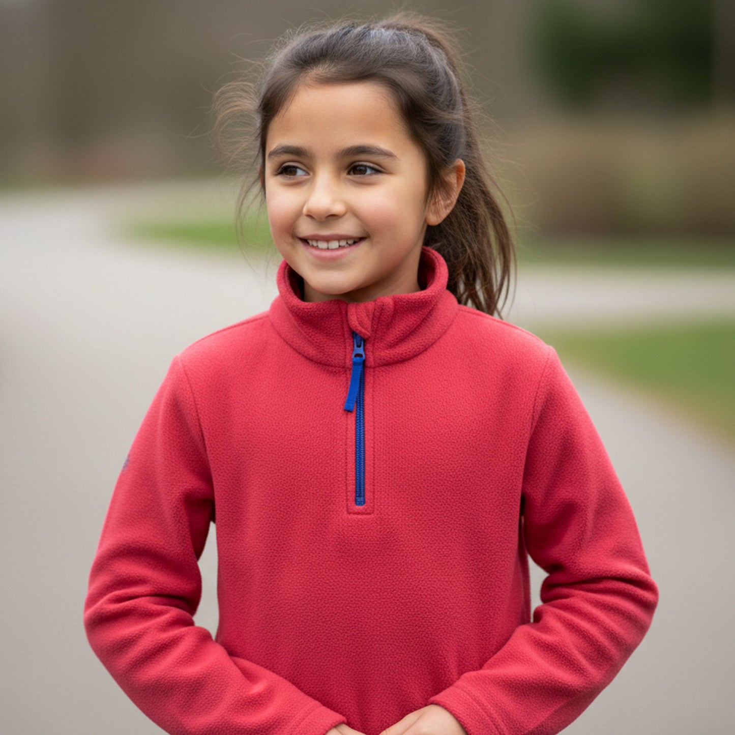 Kids Unisex Fleece Top – 1/4 Zip High Neck Pullover Sweatshirt