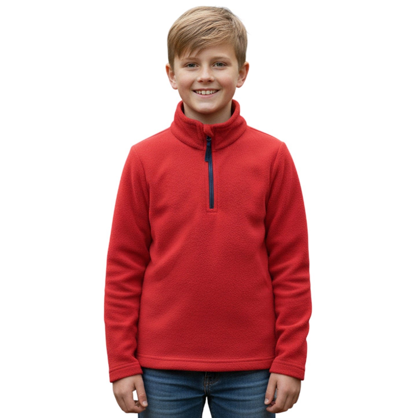 Kids Unisex Fleece Top – 1/4 Zip High Neck Pullover Sweatshirt