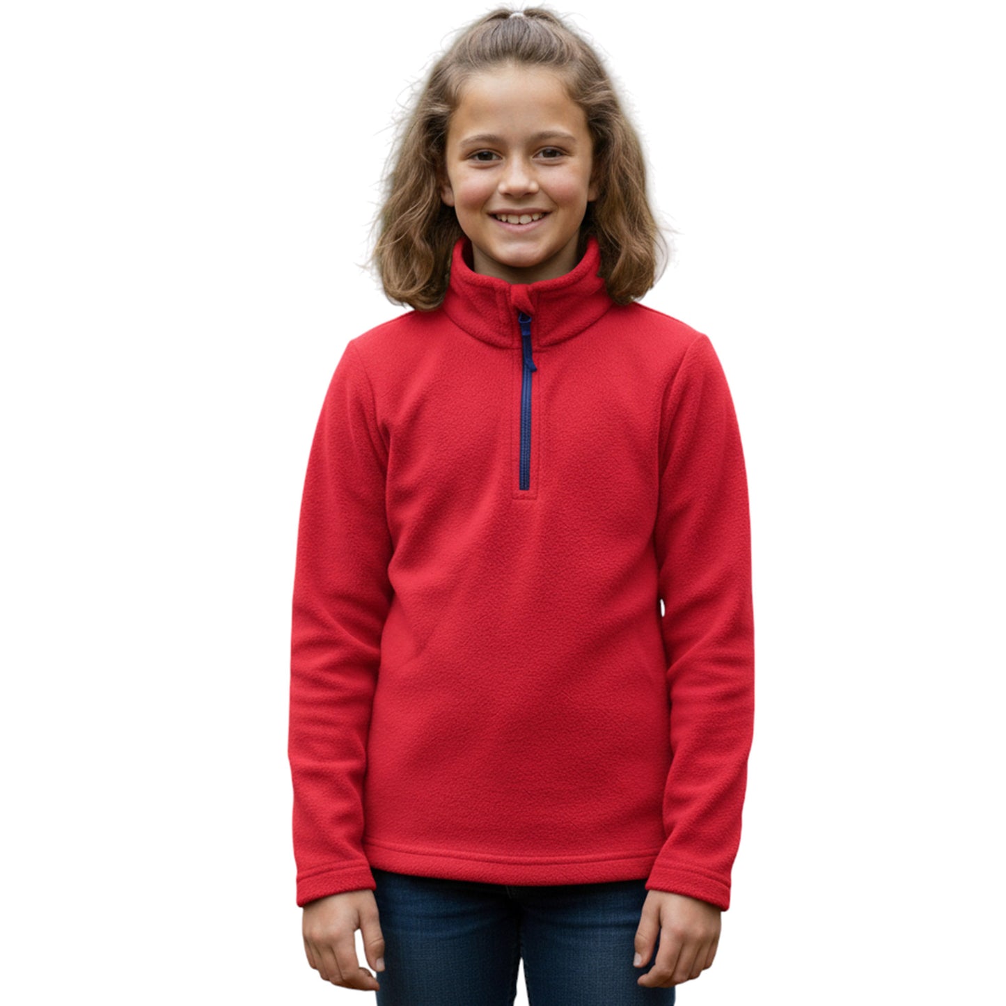Kids Unisex Fleece Top – 1/4 Zip High Neck Pullover Sweatshirt