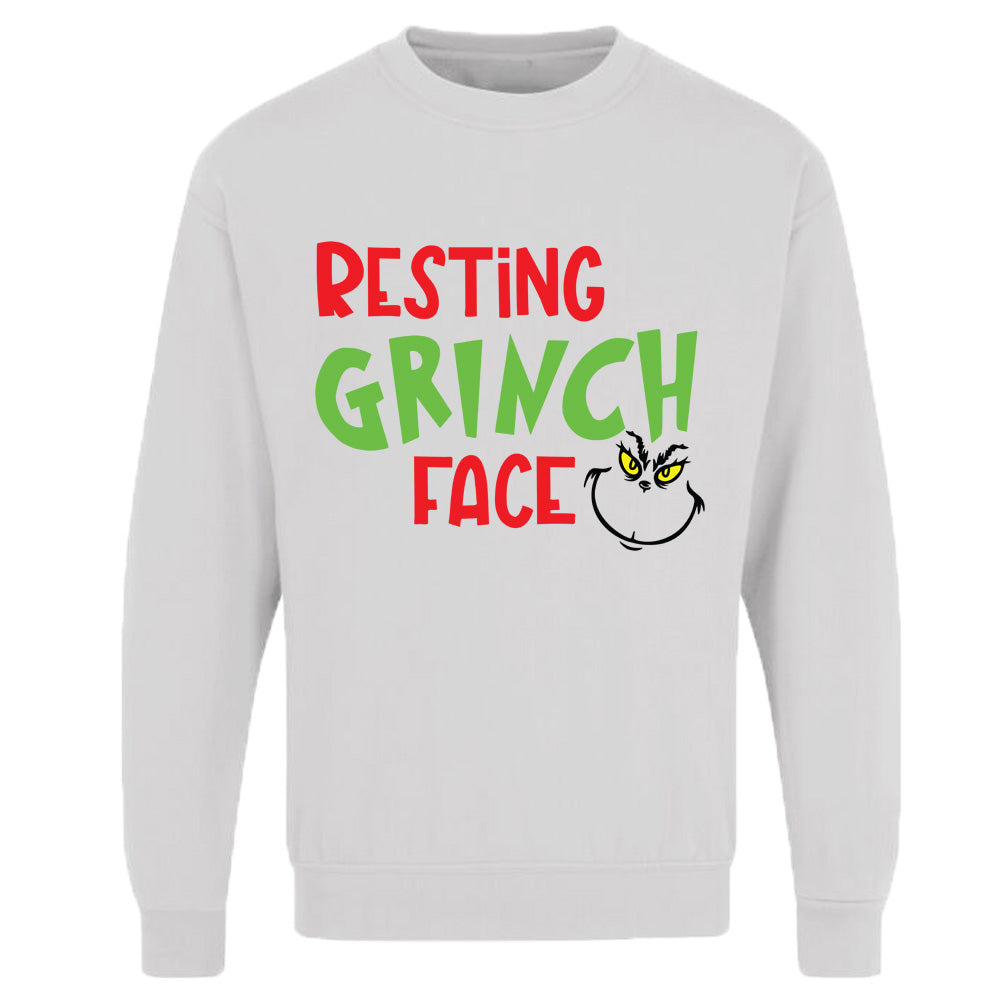 Unisex Adults Resting Grinch Face Christmas Sweatshirt