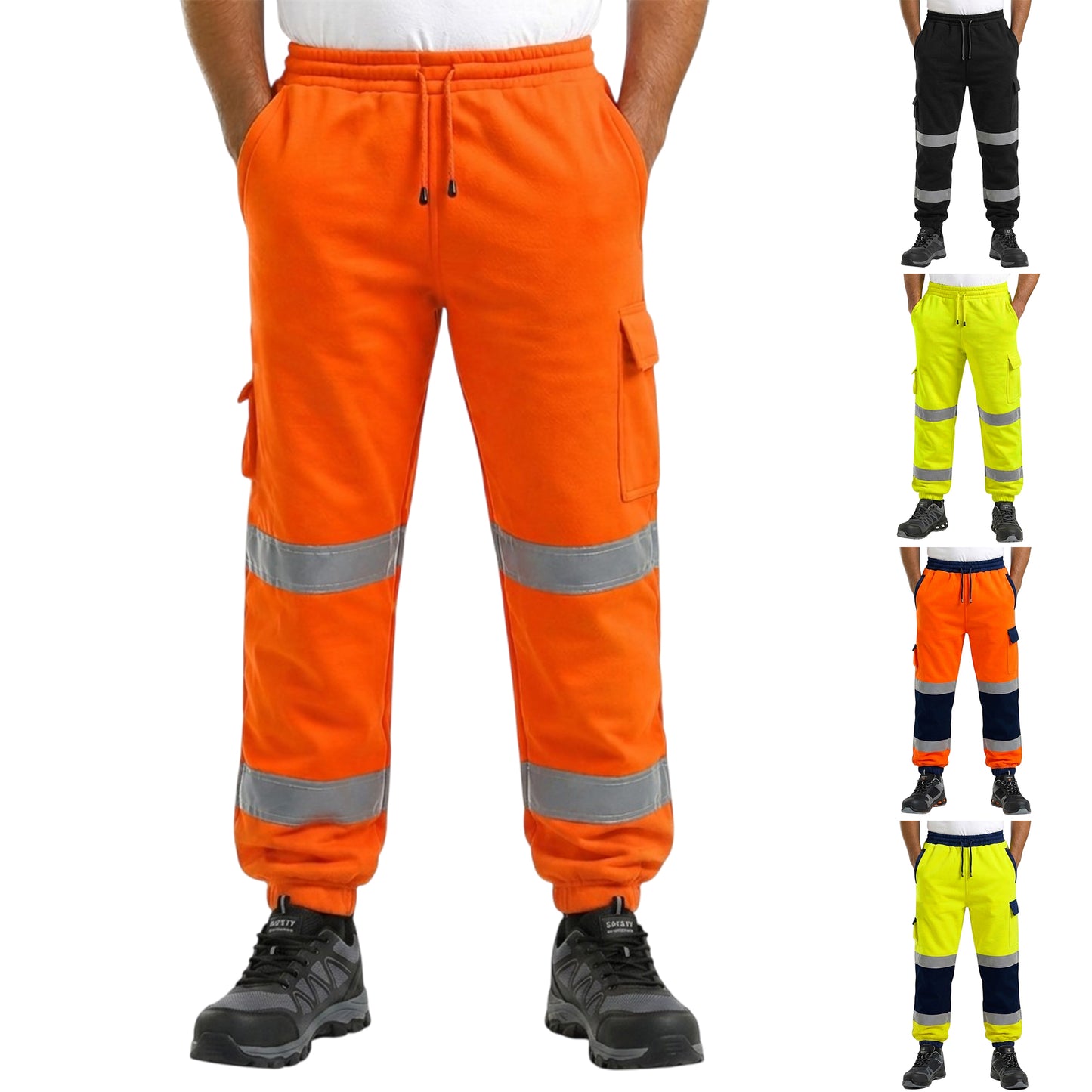 Hi-Vis Jogging Trousers | Reflective Safety Joggers Sweat Pants – Railway GO/RT