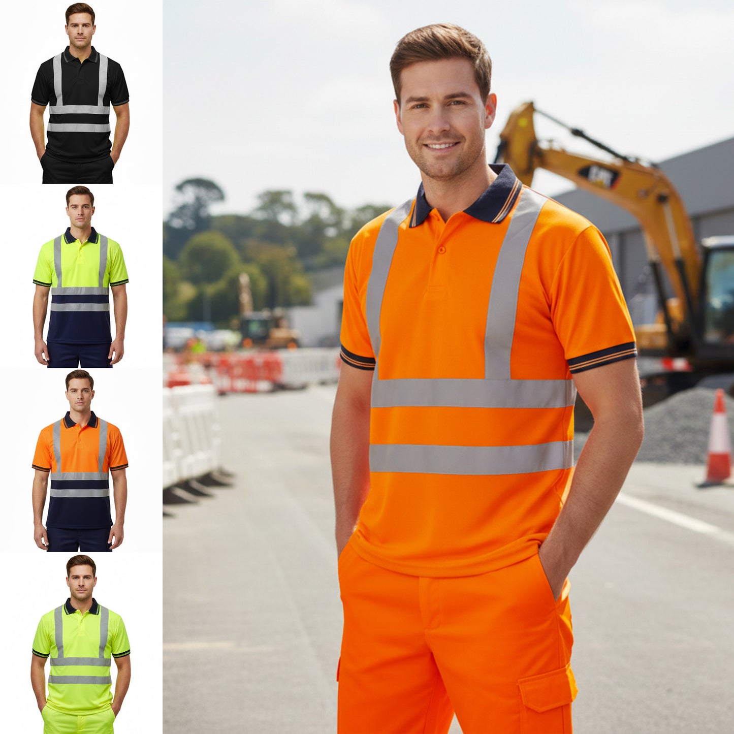Mens Hi Vis Short Sleeve Polo Shirt