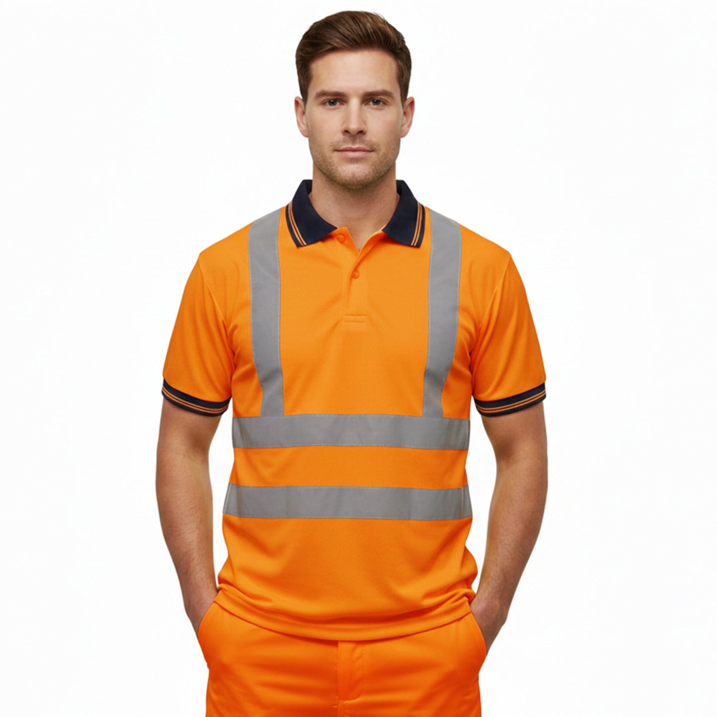 Mens Hi Vis Short Sleeve Polo Shirt
