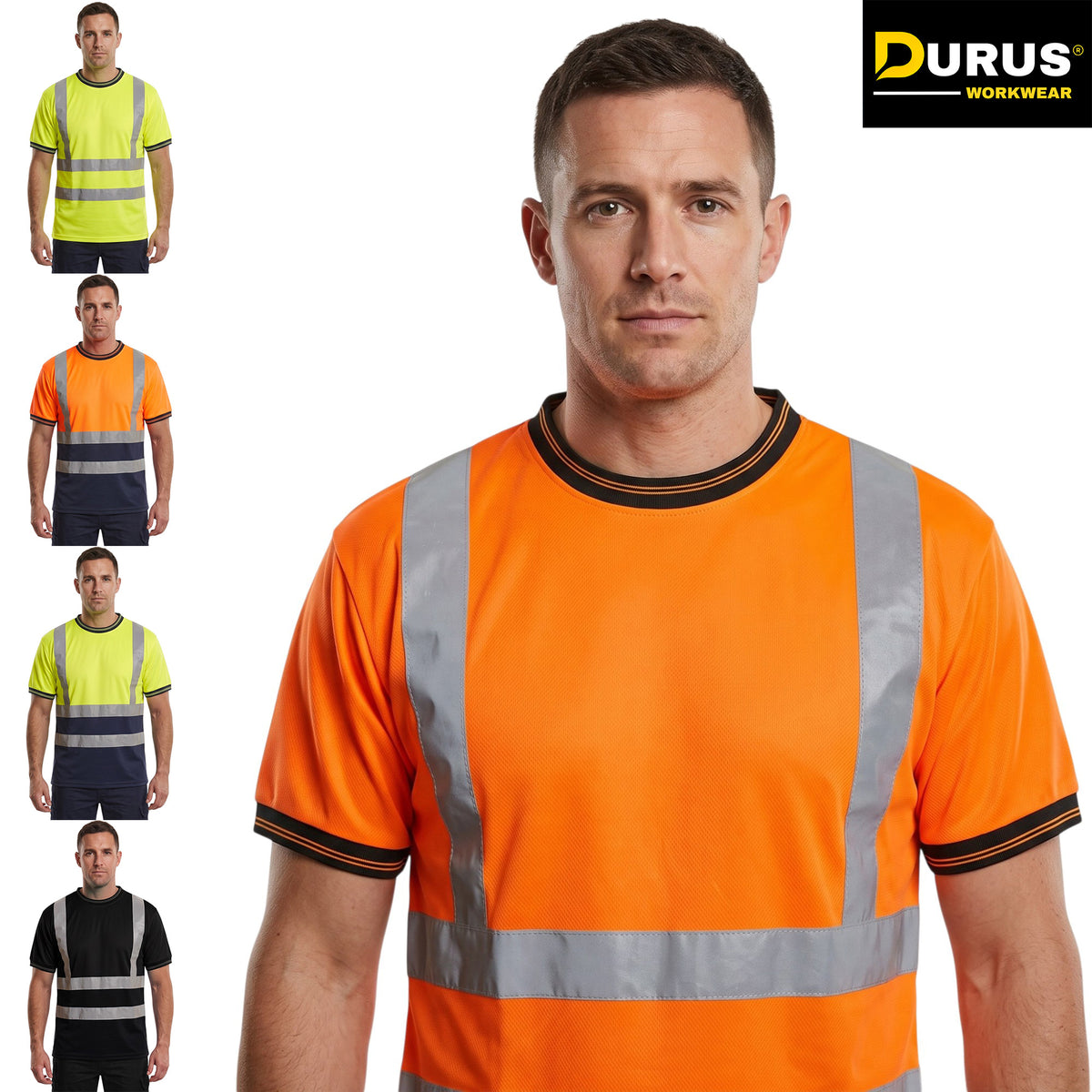 Hi-Vis Crew Neck T-Shirt | EN ISO 20471 Class 2 Safety Top