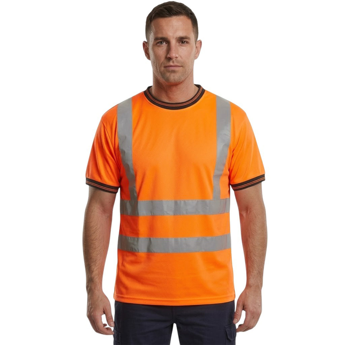 Hi-Vis Crew Neck T-Shirt | EN ISO 20471 Class 2 Safety Top