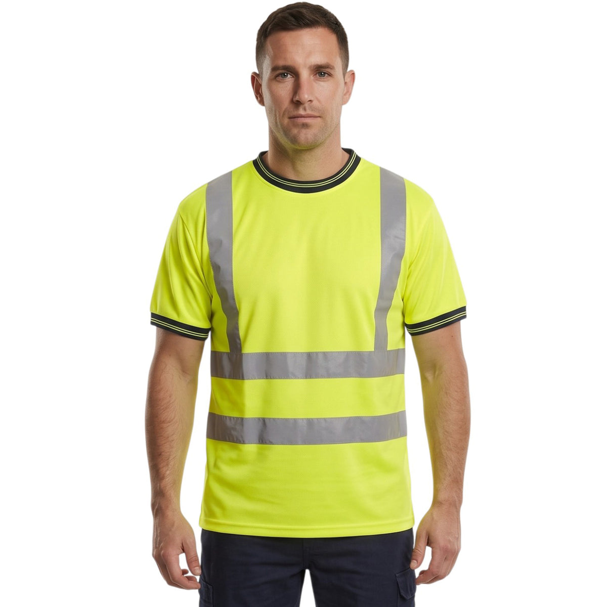 Hi-Vis Crew Neck T-Shirt | EN ISO 20471 Class 2 Safety Top