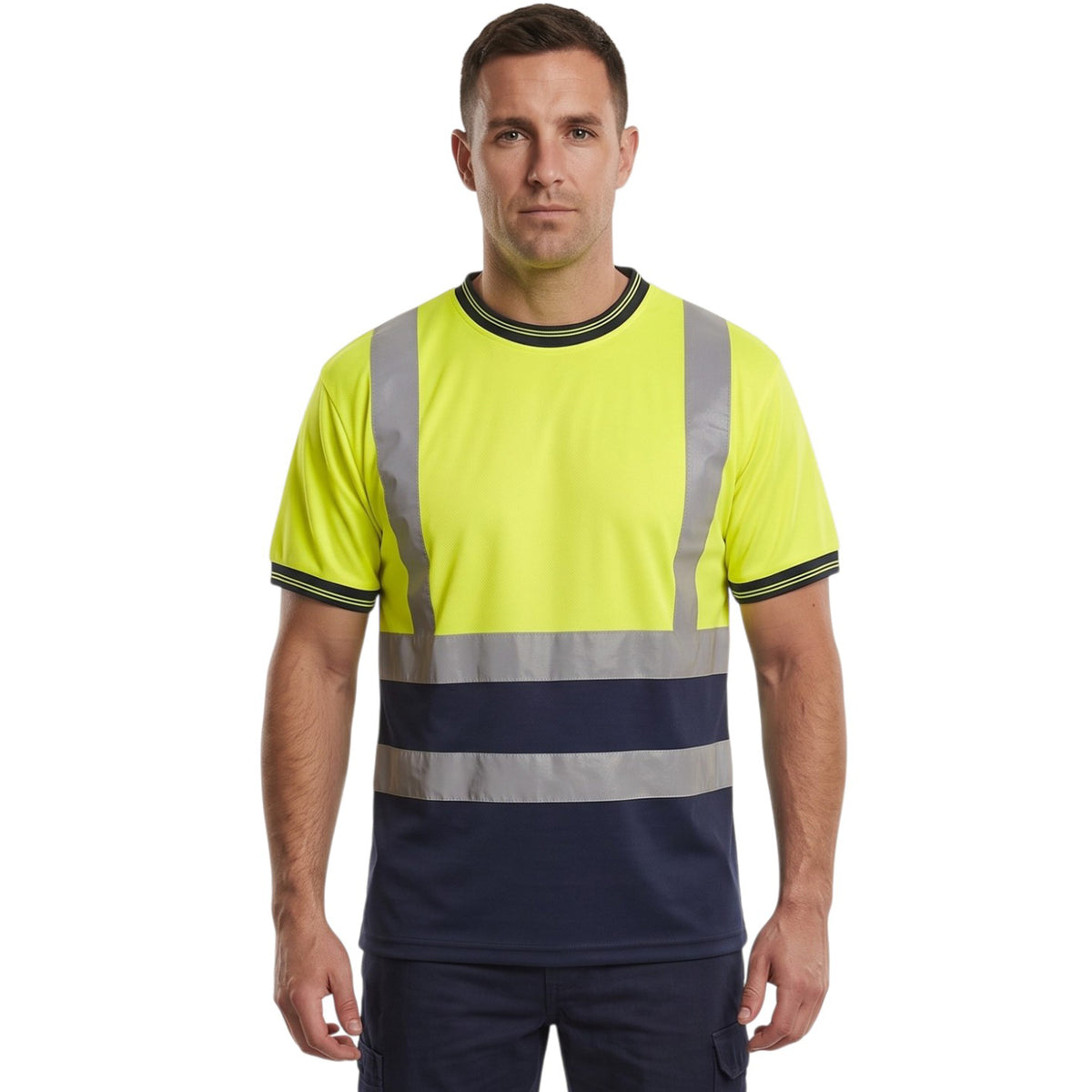 Hi-Vis Crew Neck T-Shirt | EN ISO 20471 Class 2 Safety Top