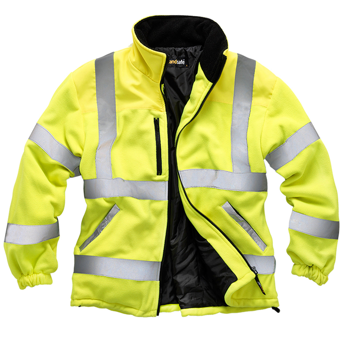 Mens Premium Hi Vis Lined Work Fleece Jacket