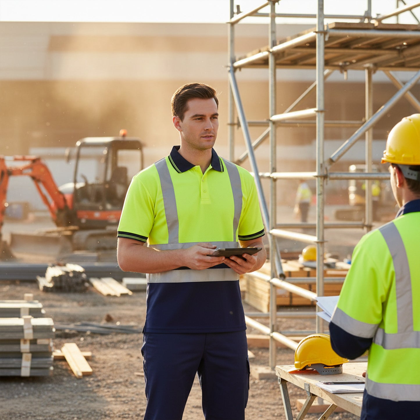 Mens Hi Vis Short Sleeve Polo Shirt