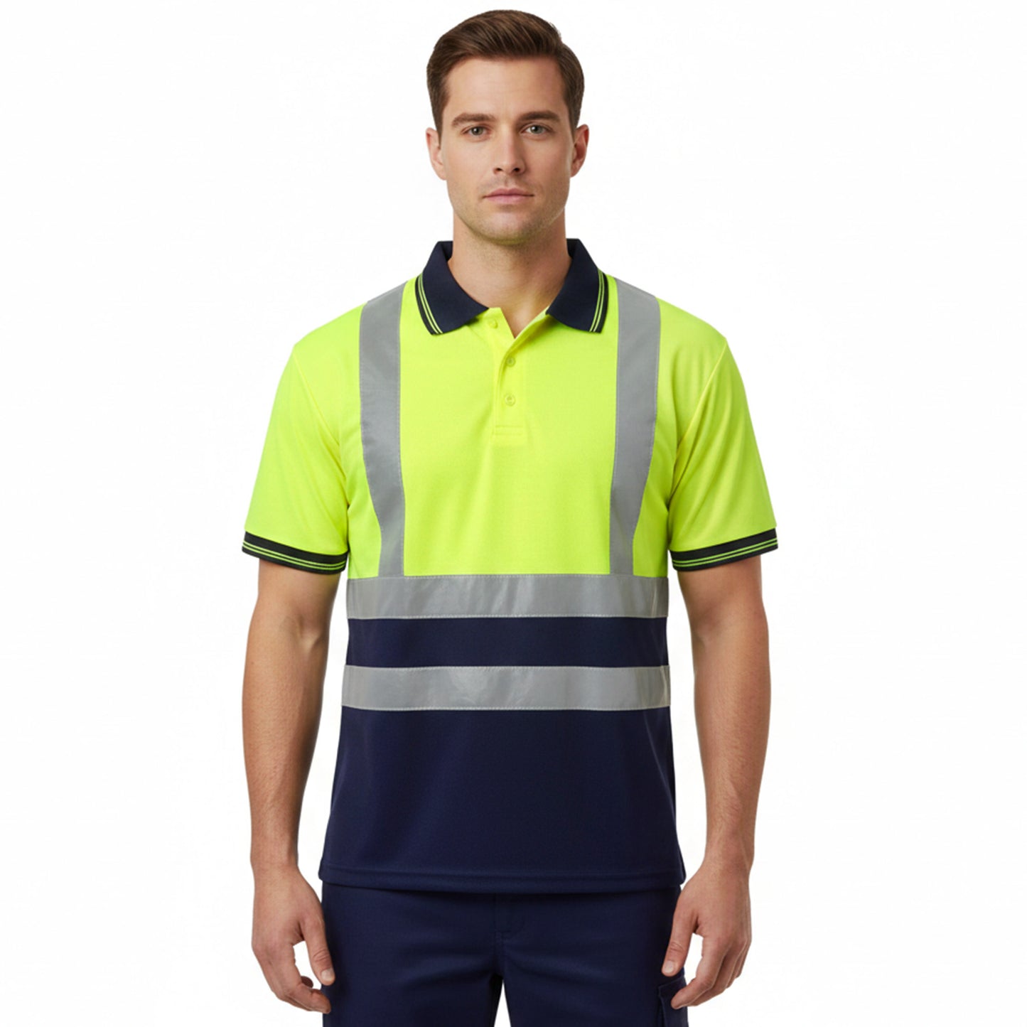 Mens Hi Vis Short Sleeve Polo Shirt