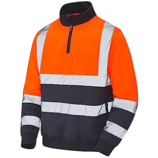 Mens Hi Vis Half Zip Neck Sweatshirt