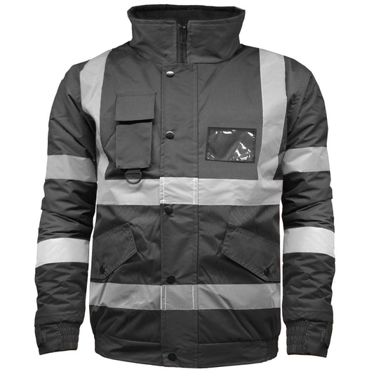 Mens Hi Vis Waterproof Padded Bomber Jacket