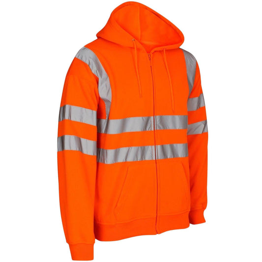 Adults Hi Visibility Safety Security Zip Hoodie