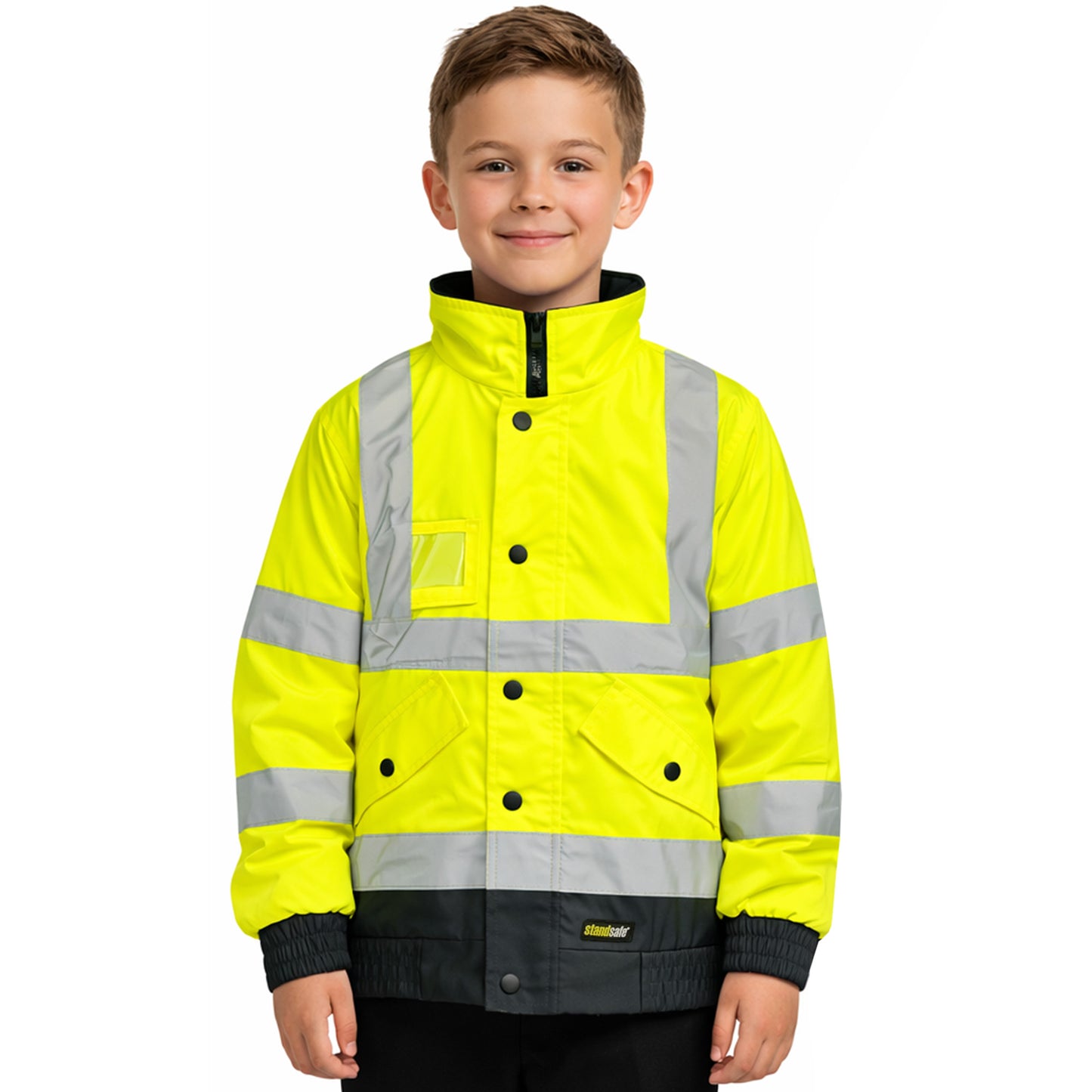 Kids Unisex Premium Waterproof Hi-Vis Bomber Jacket