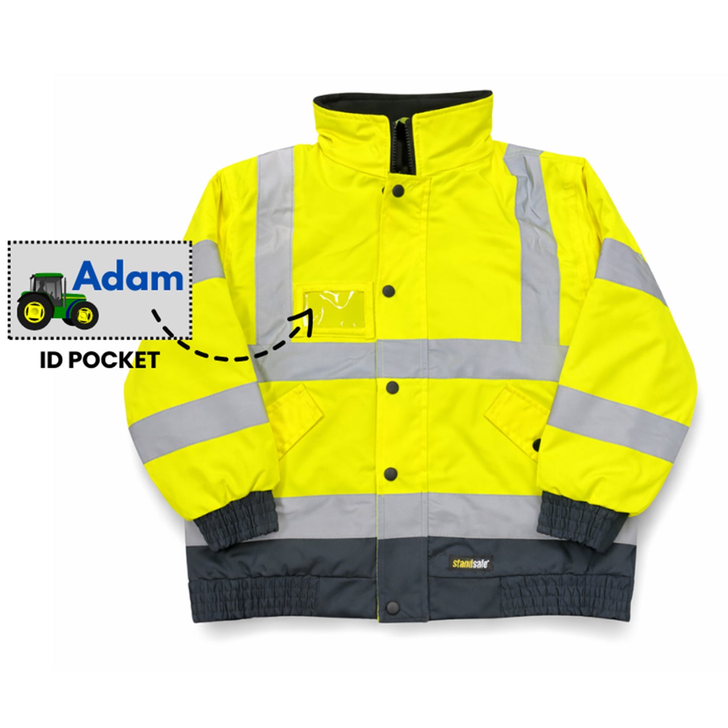 Kids Unisex Premium Waterproof Hi-Vis Bomber Jacket