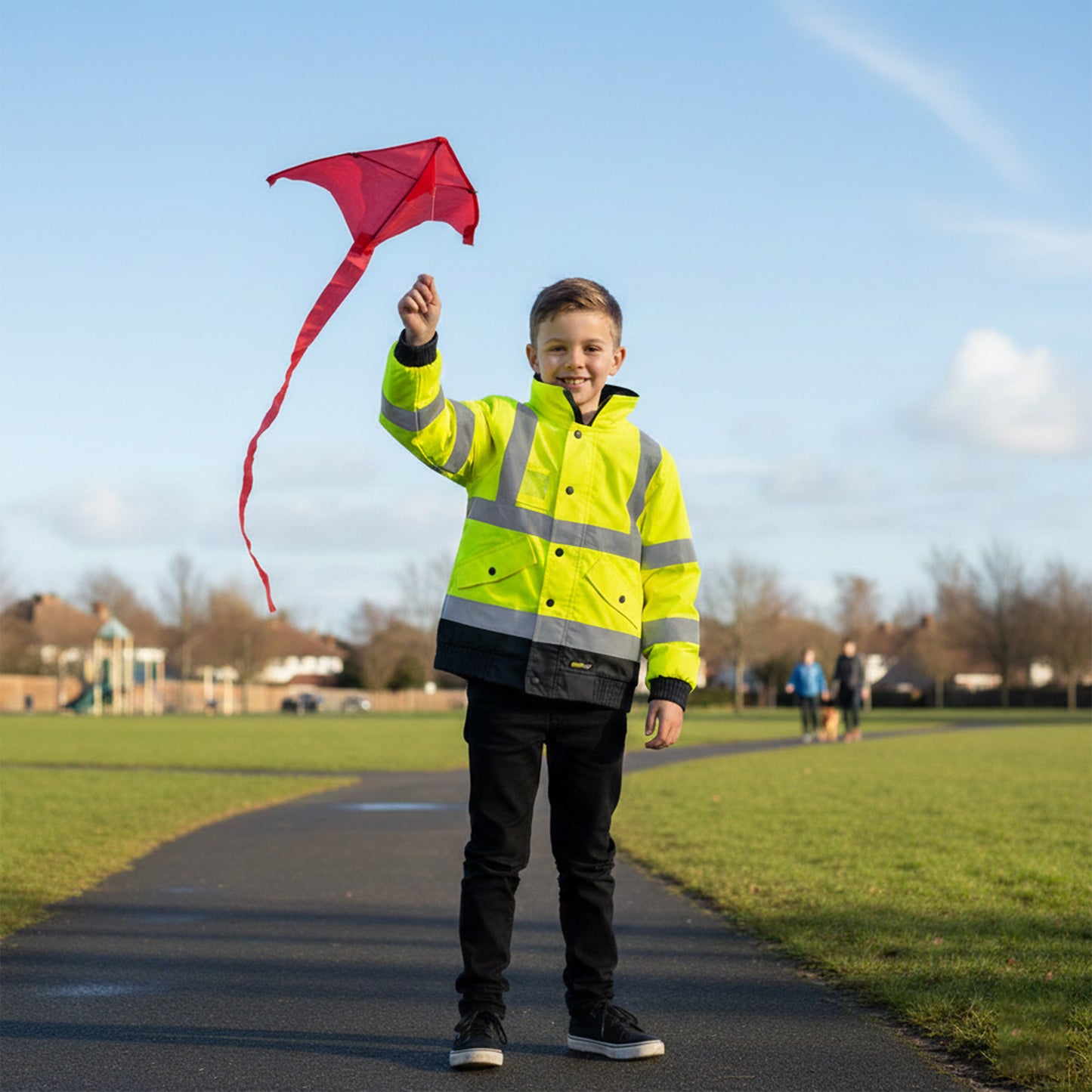 Kids Unisex Premium Waterproof Hi-Vis Bomber Jacket