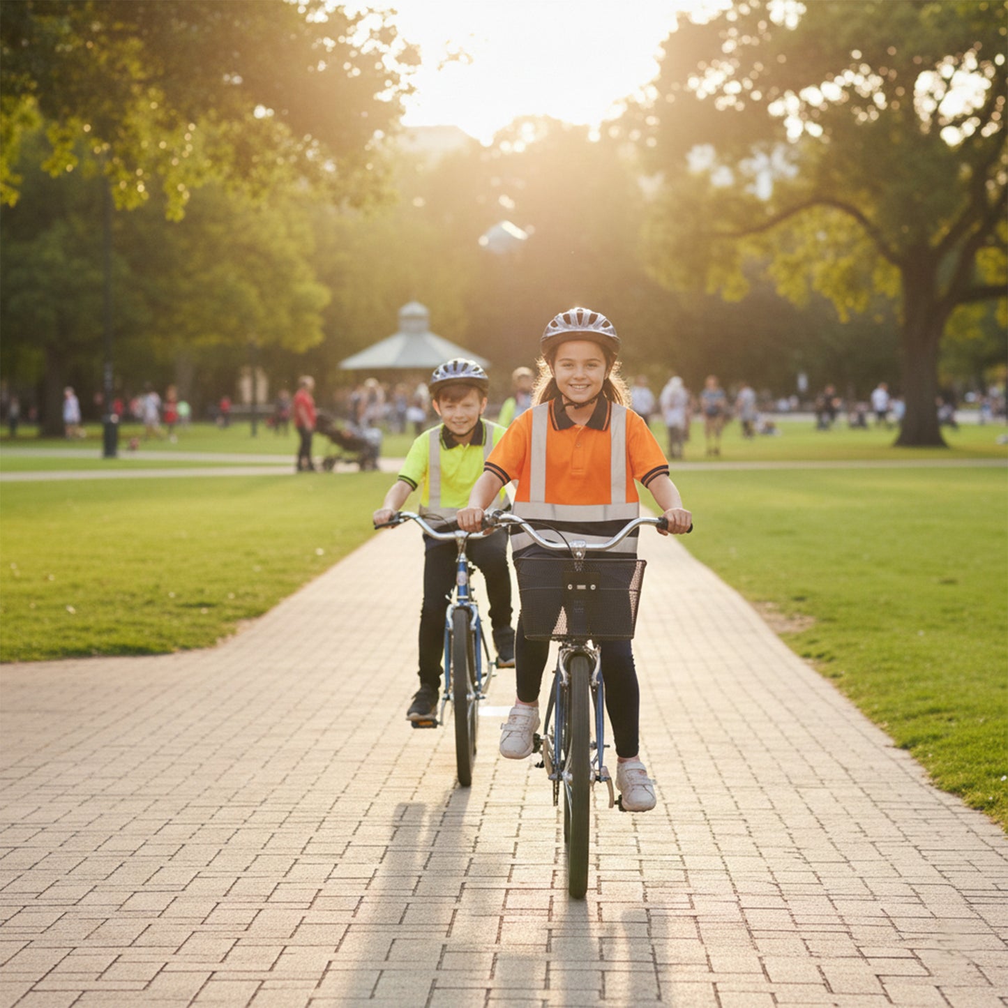 Kids Unisex Hi-Vis Polo Top | Short Sleeve Two-Tone Reflective T-Shirt