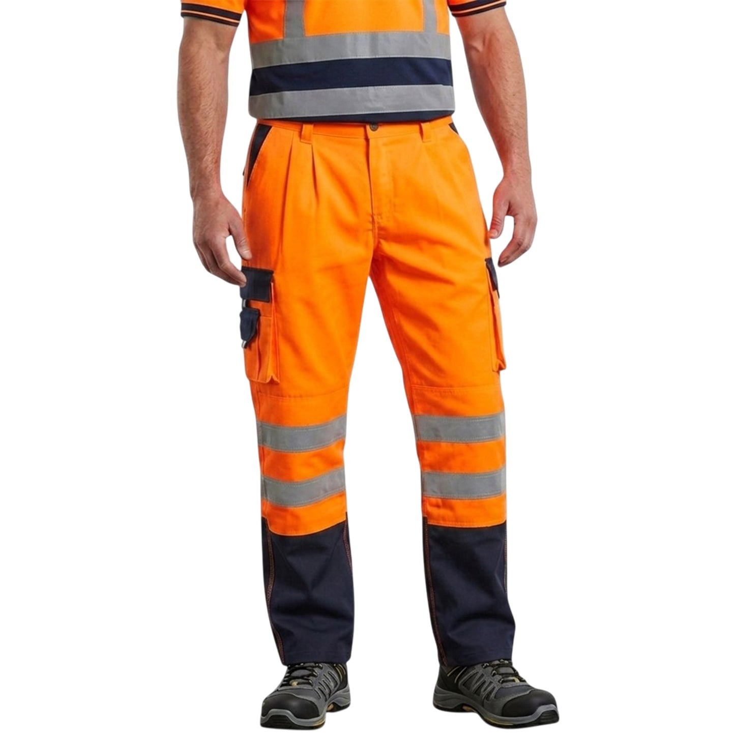 Mens Hi Vis Polycotton Safety Work Trousers