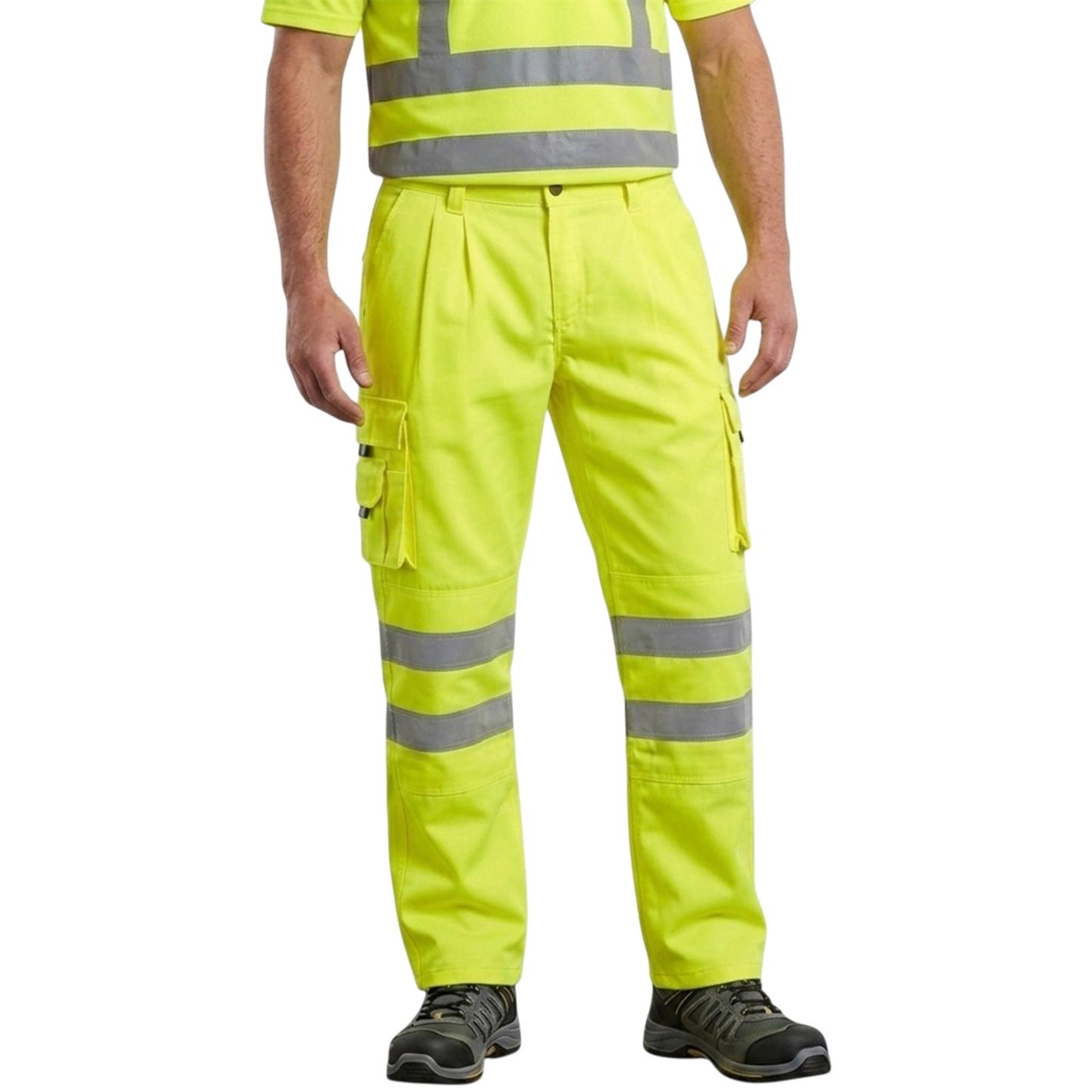 Mens Hi Vis Polycotton Safety Work Trousers