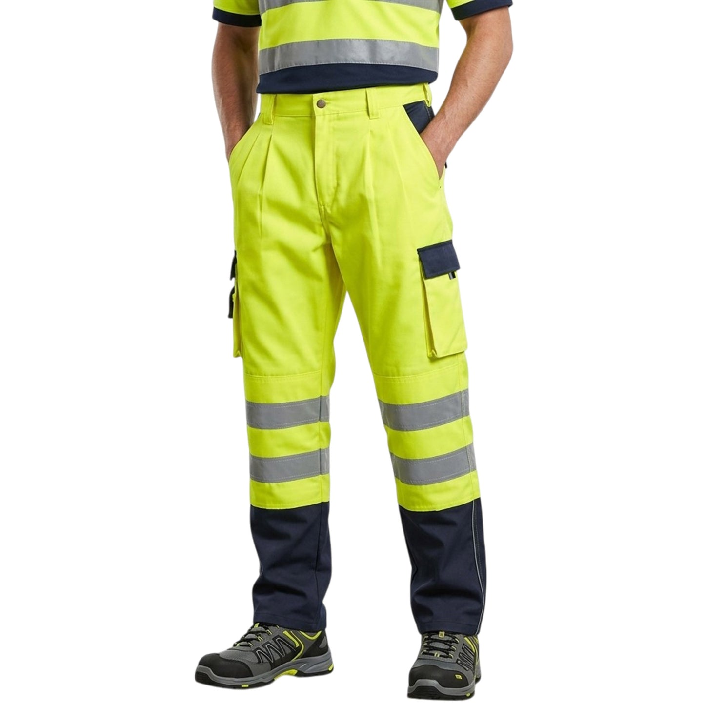 Mens Hi Vis Polycotton Safety Work Trousers