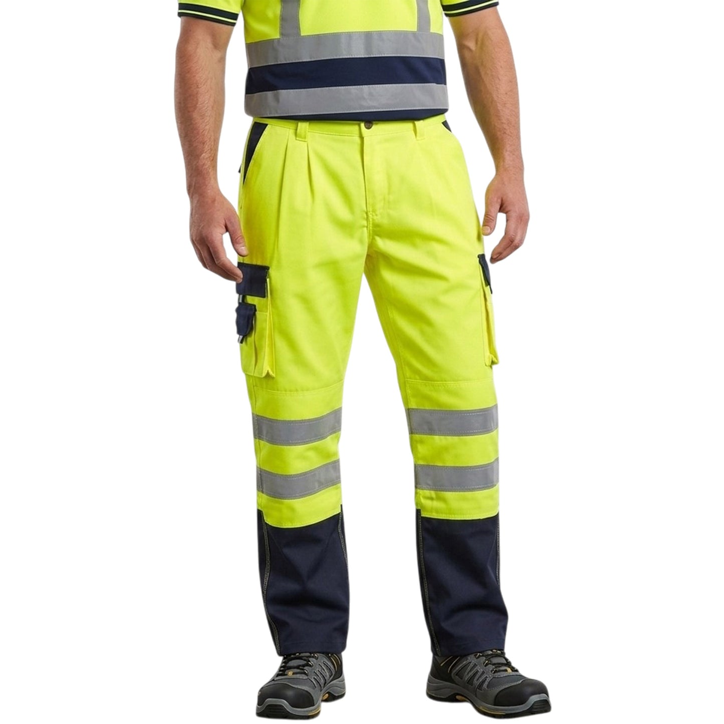Mens Hi Vis Polycotton Safety Work Trousers