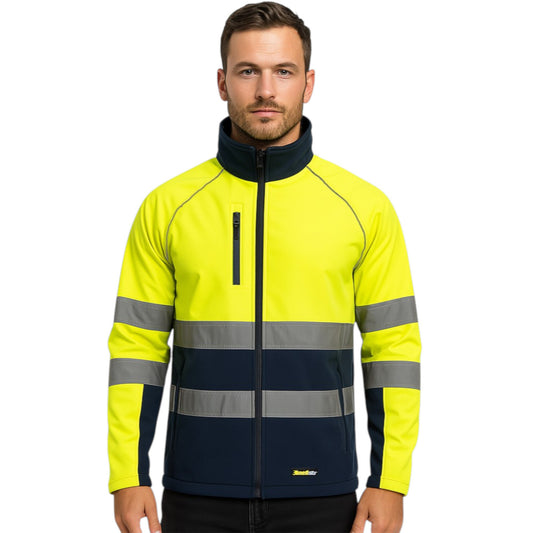 Mens Hi Vis Weatherproof SoftShell Jacket