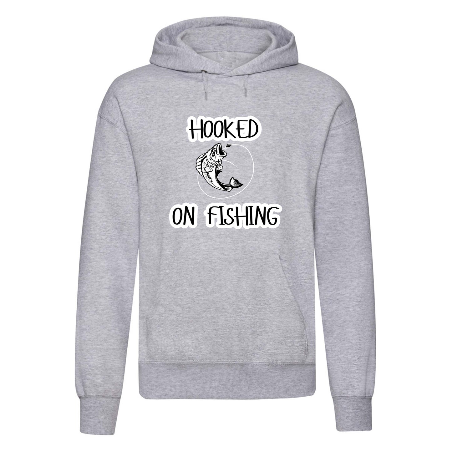 Adults "Hooked on Fishing" Printed Pullover Hoodie