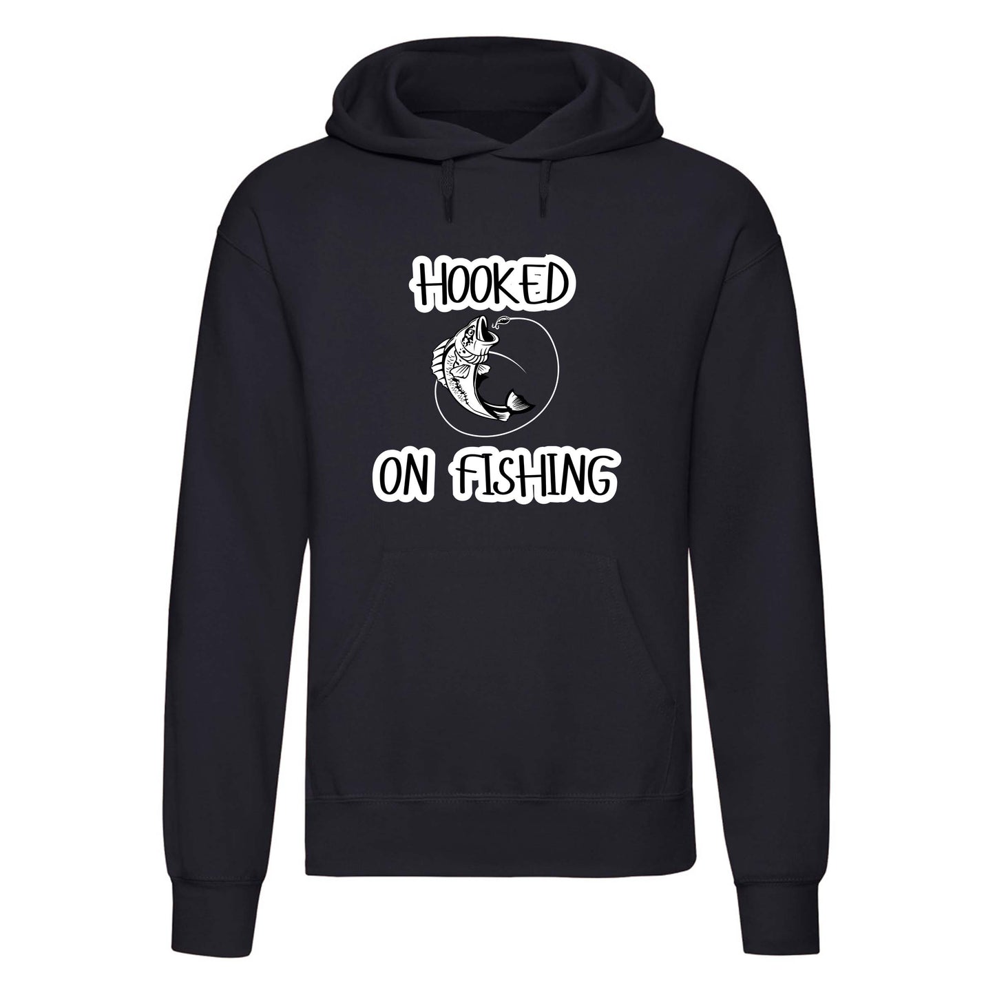 Adults "Hooked on Fishing" Printed Pullover Hoodie