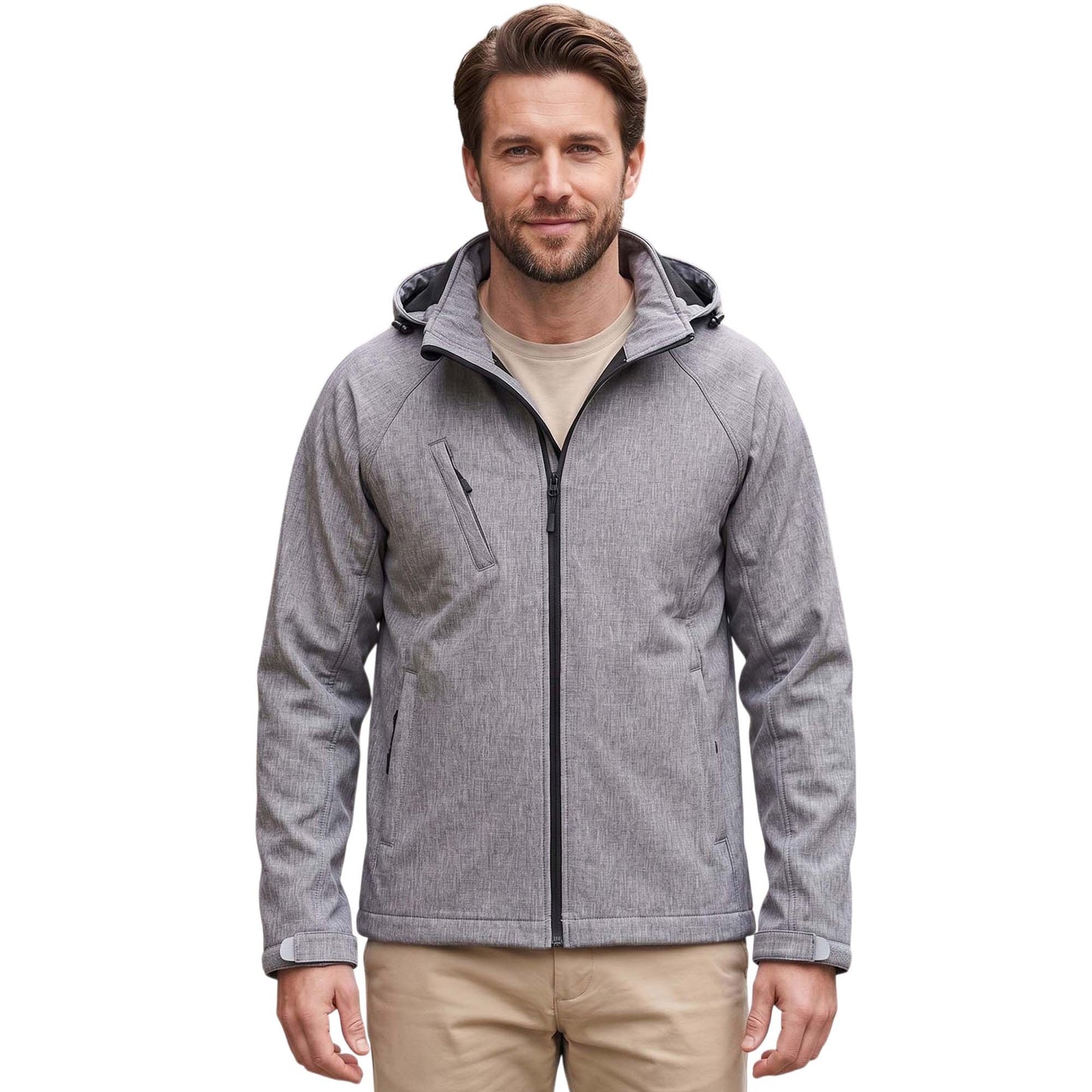 Men’s Water-Resistant Detachable Hooded Softshell Jacket