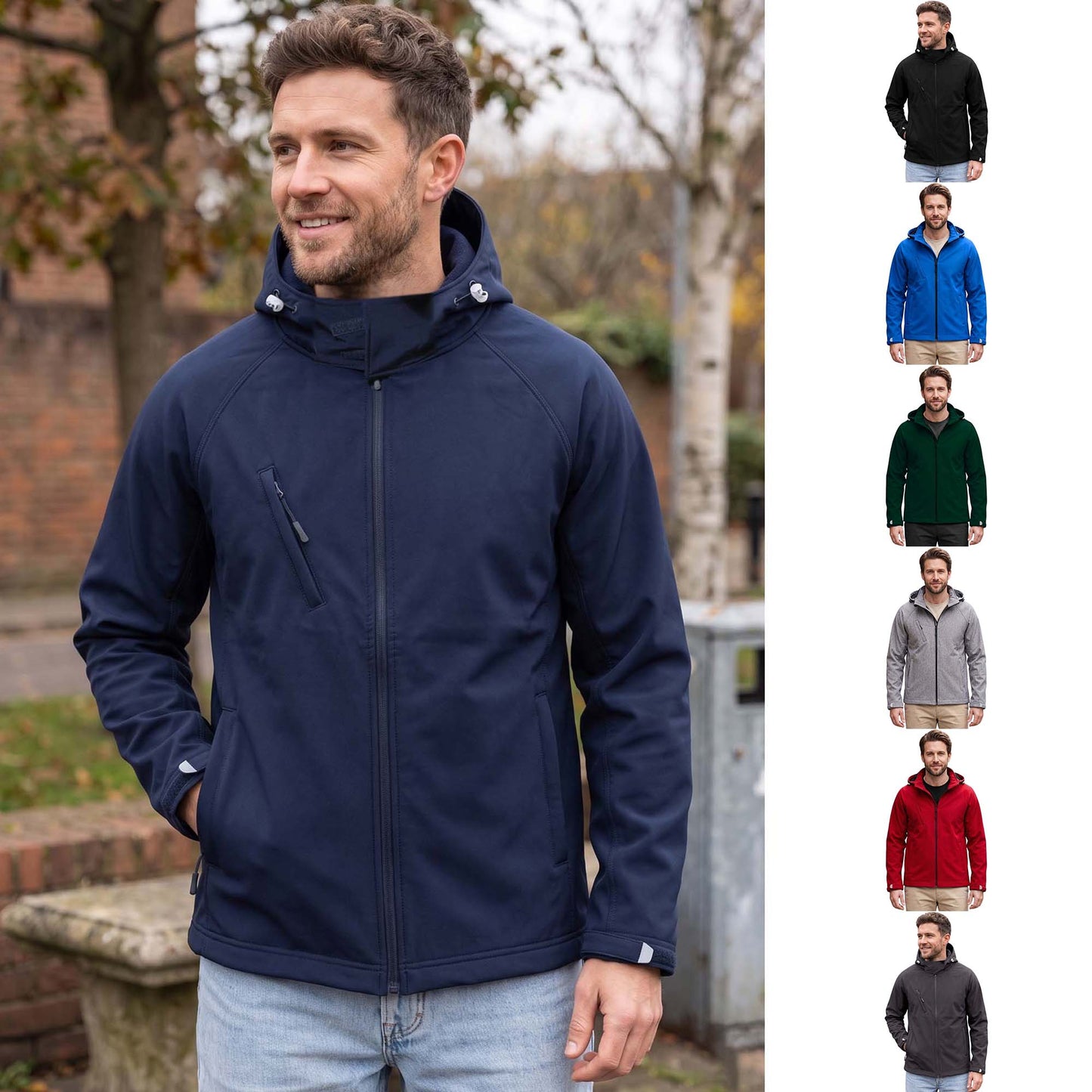 Men’s Water-Resistant Detachable Hooded Softshell Jacket
