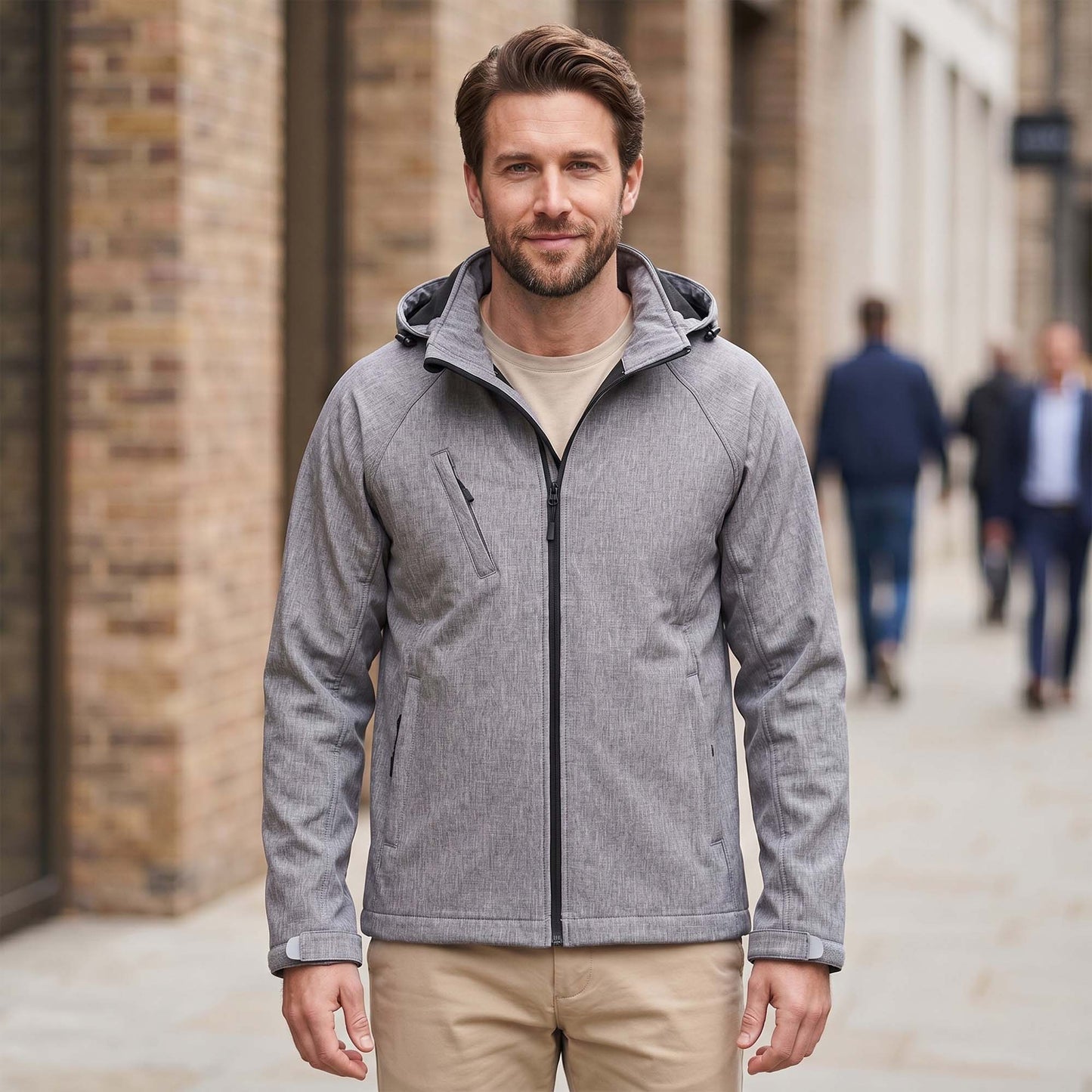Men’s Water-Resistant Detachable Hooded Softshell Jacket