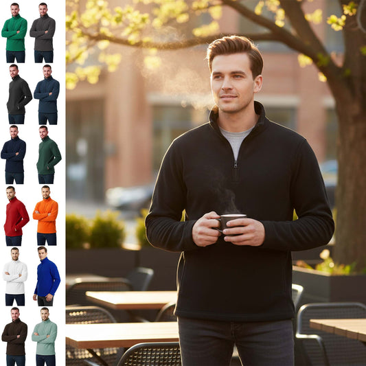 Mens 1/4 Zip Neck 300gsm Fleece Pullover