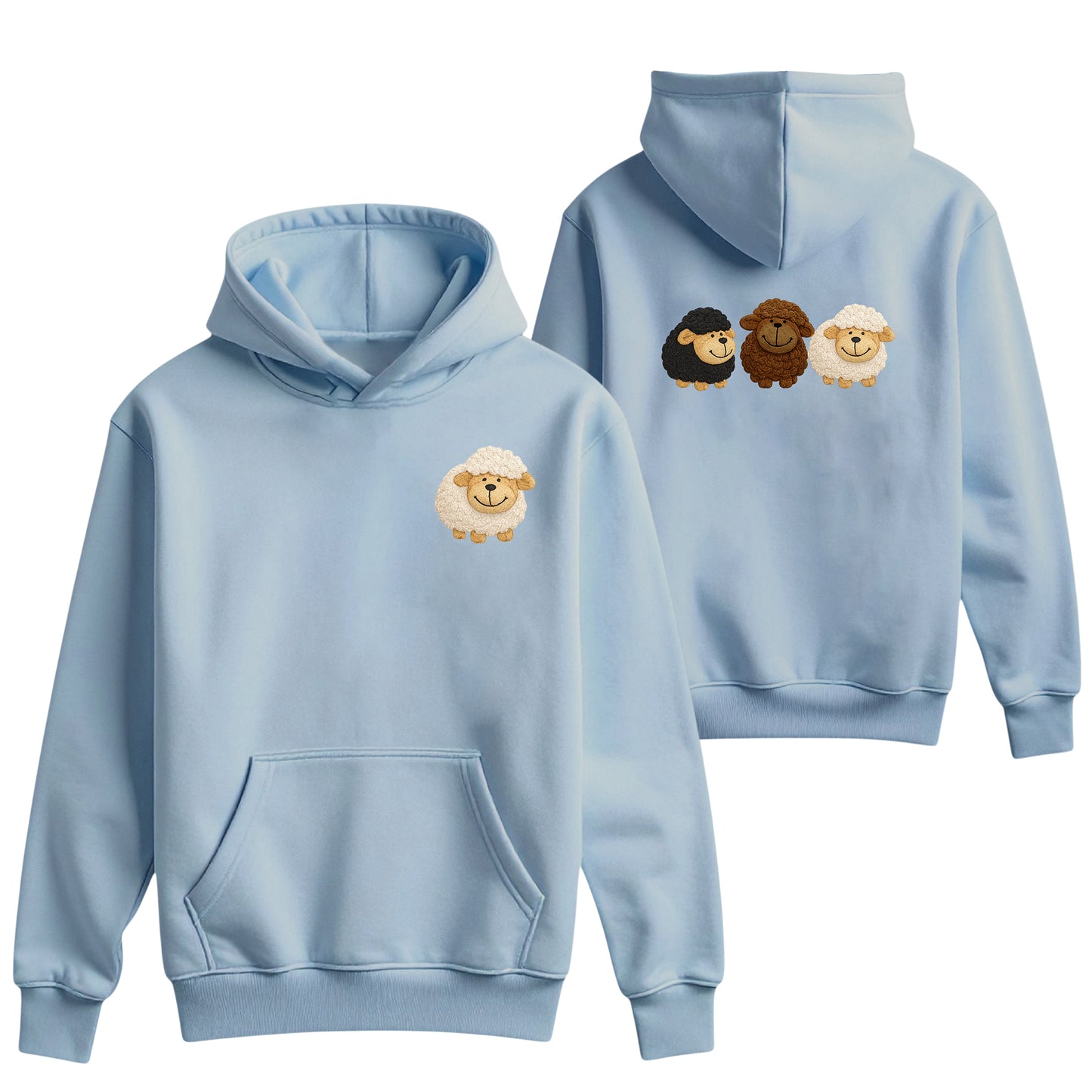 Unisex Kids Embroidered Hoodie | Sheep | Pony | Cow | Digger