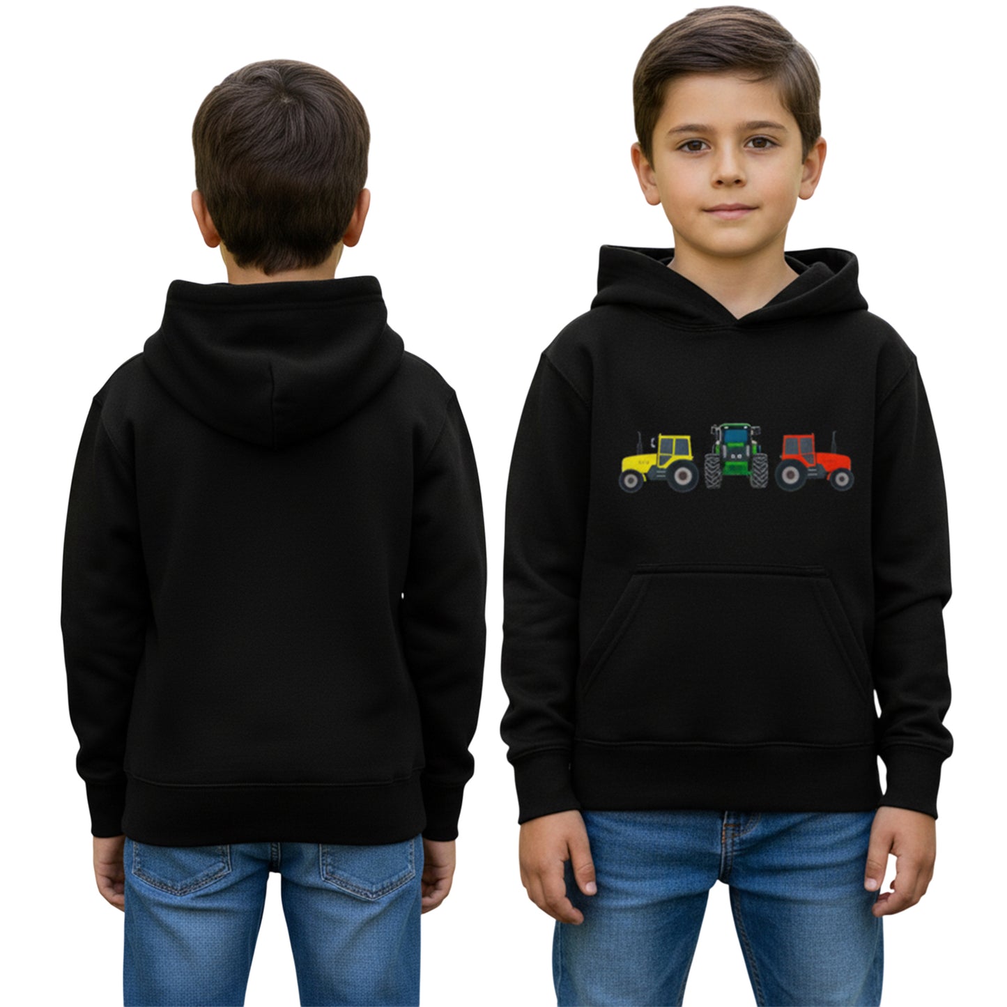 Unisex Kids Tractor Logo Embroidered Hoodie