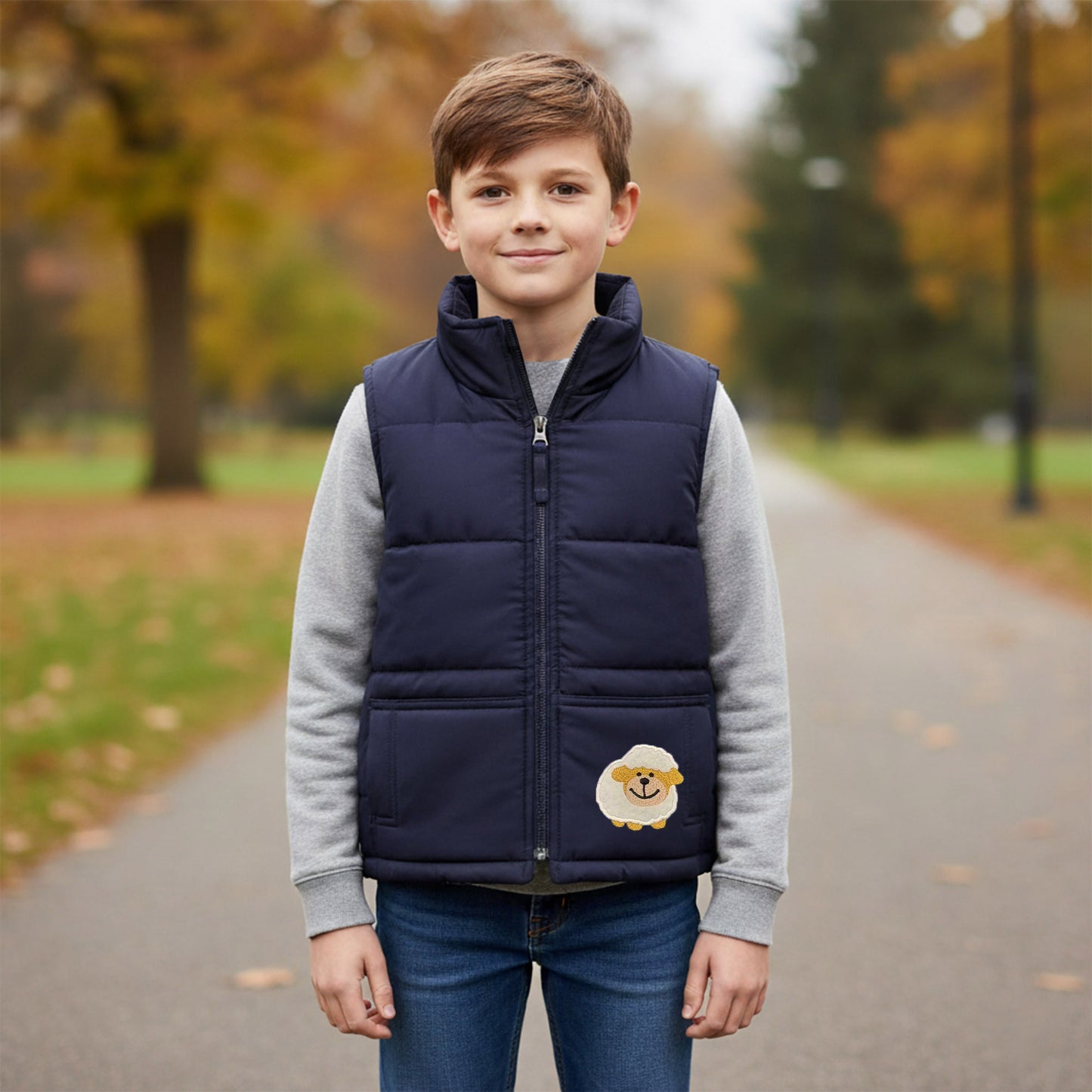 Unisex Kids Embroidered Tractor Pony Pheasant Padded Gilet