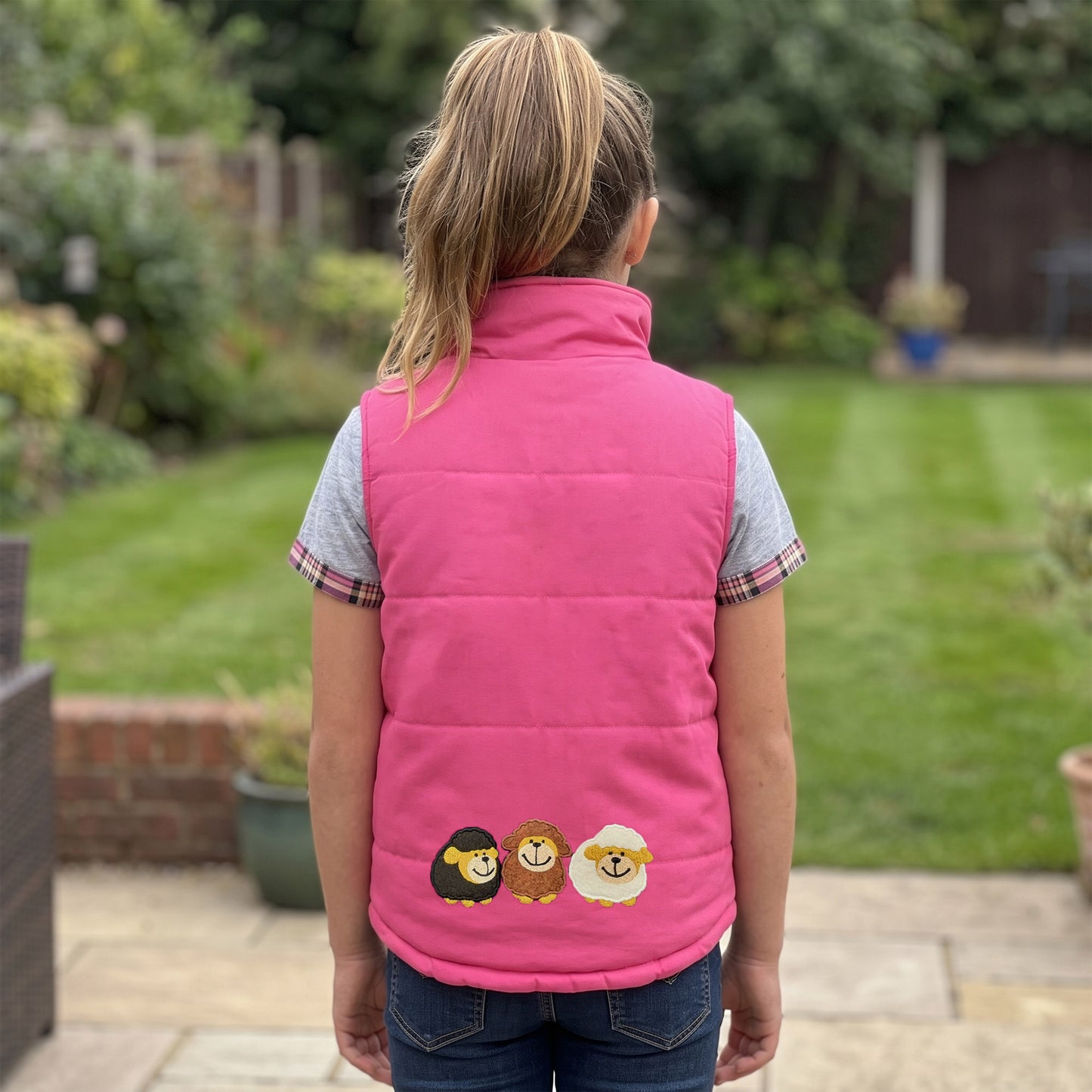 Unisex Kids Embroidered Tractor Pony Pheasant Padded Gilet